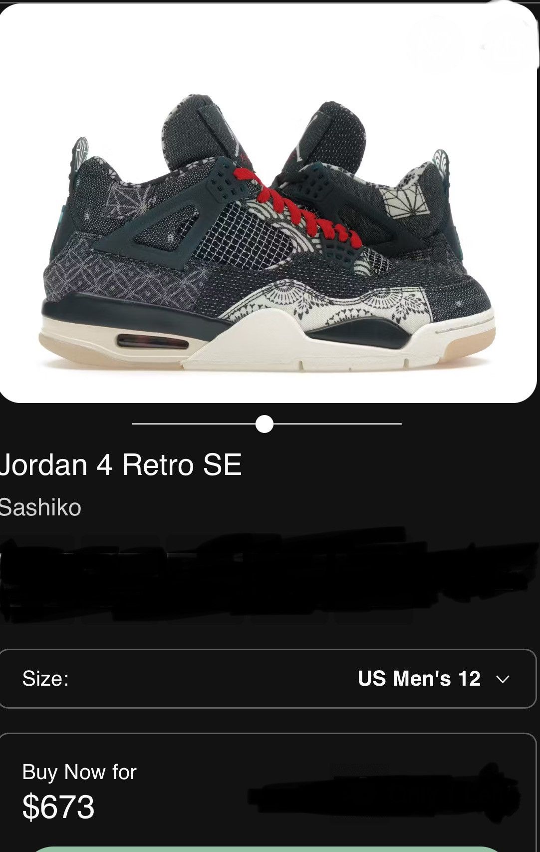 Jordan Brand Jordan 4 Retro SE Sashiko Size US 12 / EU 45 - 1 Thumbnail