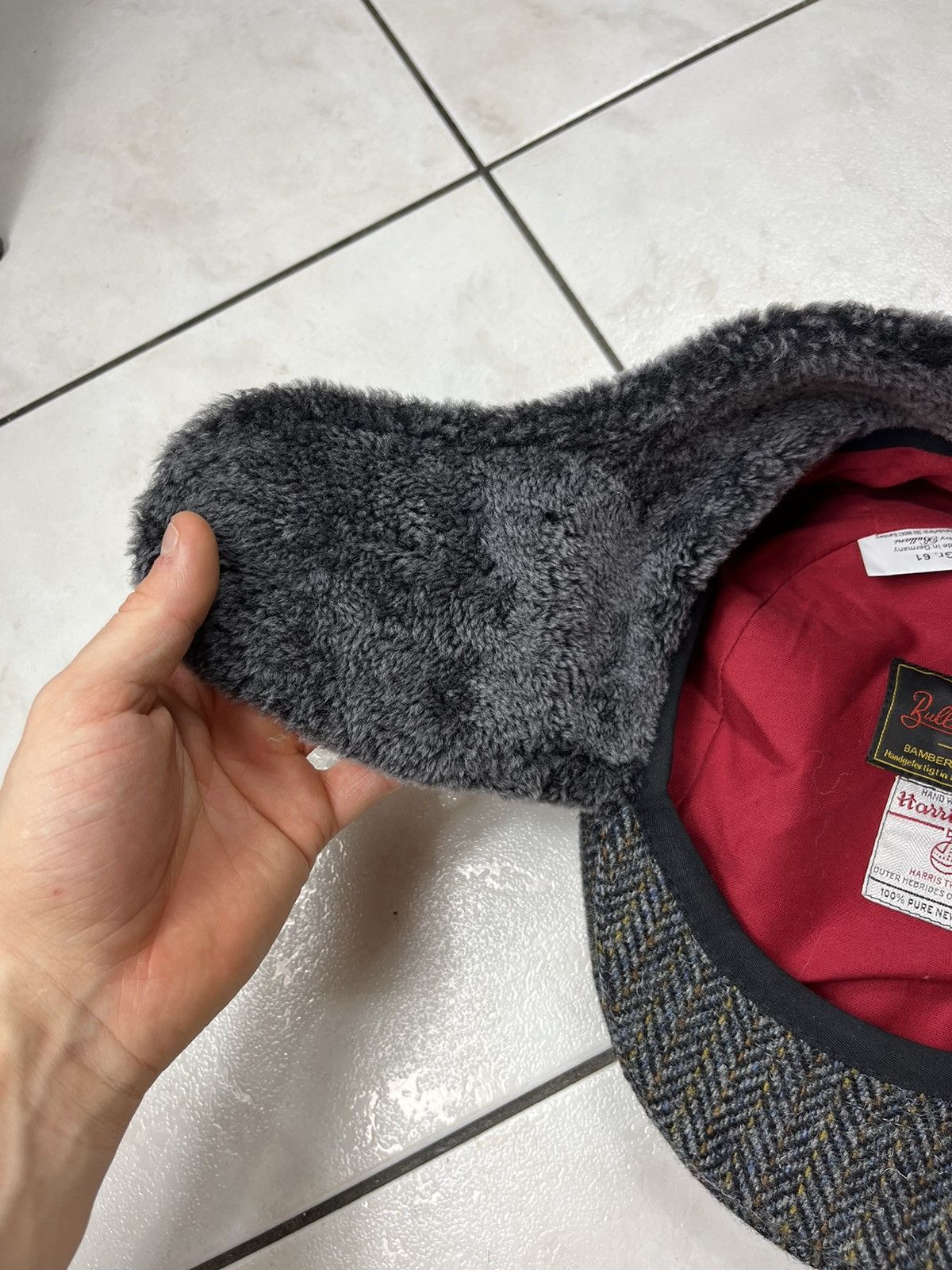 Designer × Harris Tweed × Vintage Bullani Harris Tweed wool winter insulated flat hat beret Size ONE SIZE - 8 Thumbnail