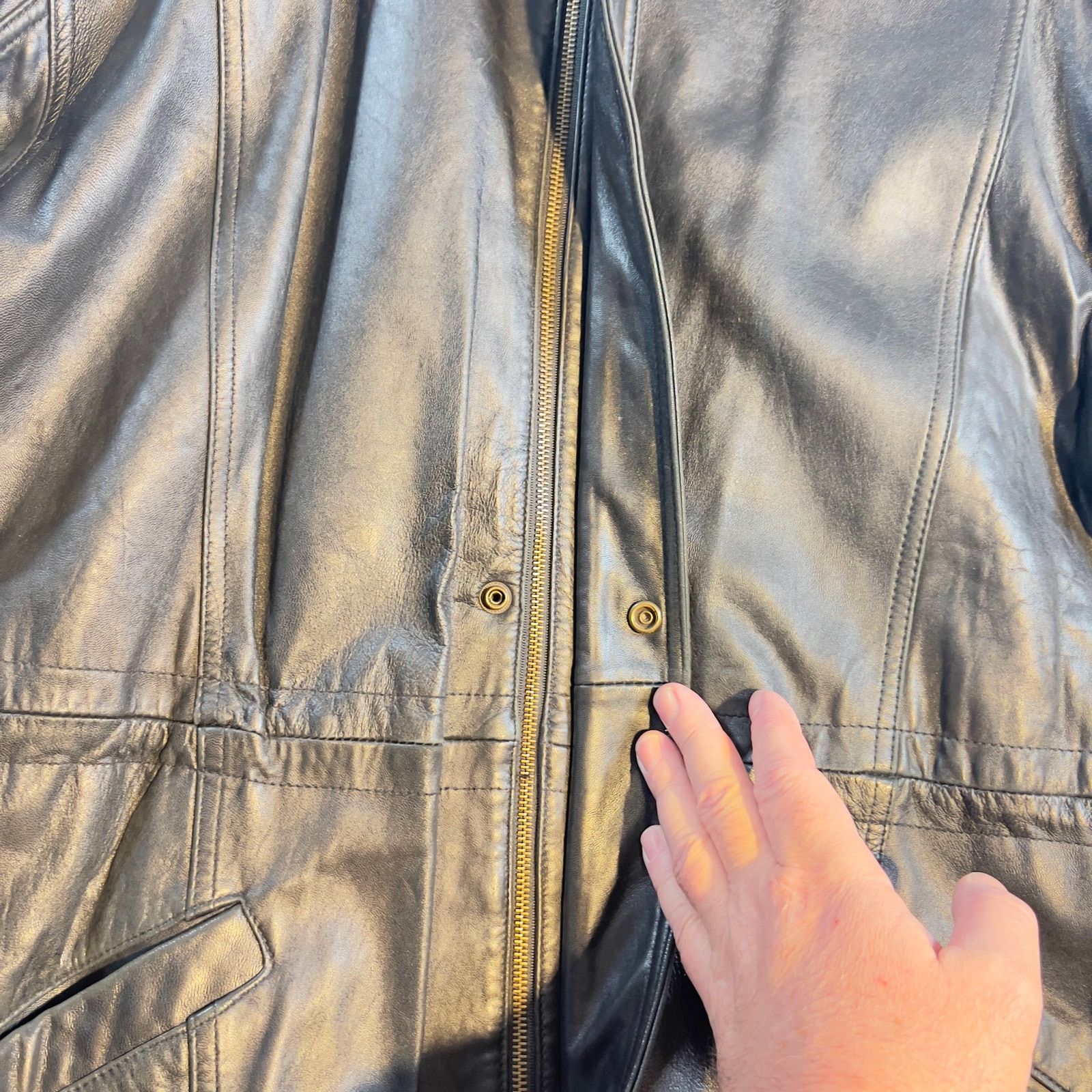 Other Colebrook Co. Lined Leather Coat Mens Large Drawstring Waist Size US L / EU 52-54 / 3 - 10 Thumbnail