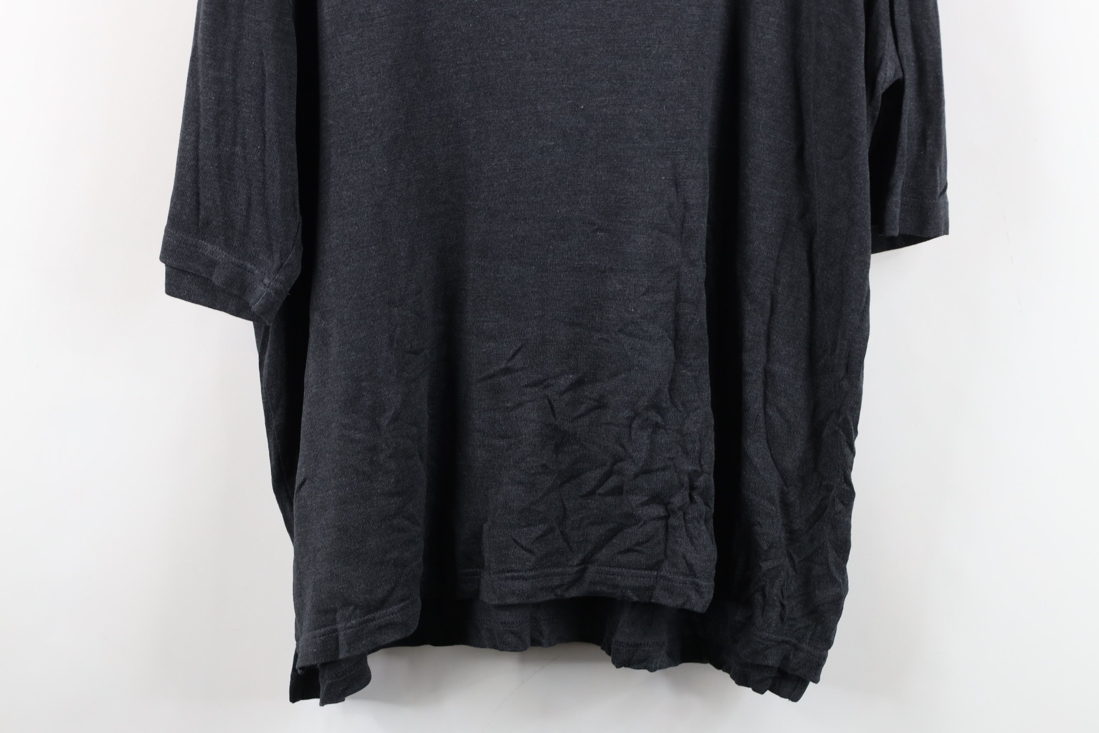 Vintage Vintage 90s Streetwear Blank Boxy Fit Silk Knit T-Shirt Gray Size L / US 10 / IT 46 - 3 Thumbnail
