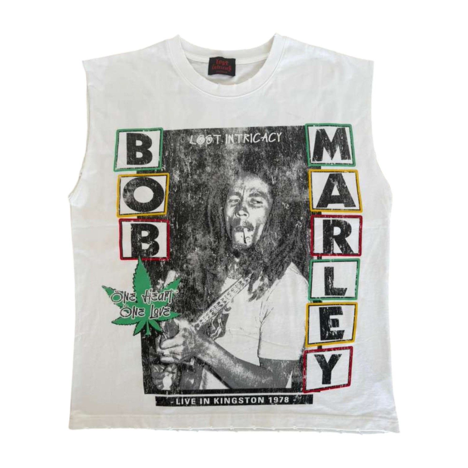 LOST INTRICACY Lost Intricacy 'Bob Marley' White Sleeveless Tee Size US XXL / EU 58 / 5 - 1 Preview