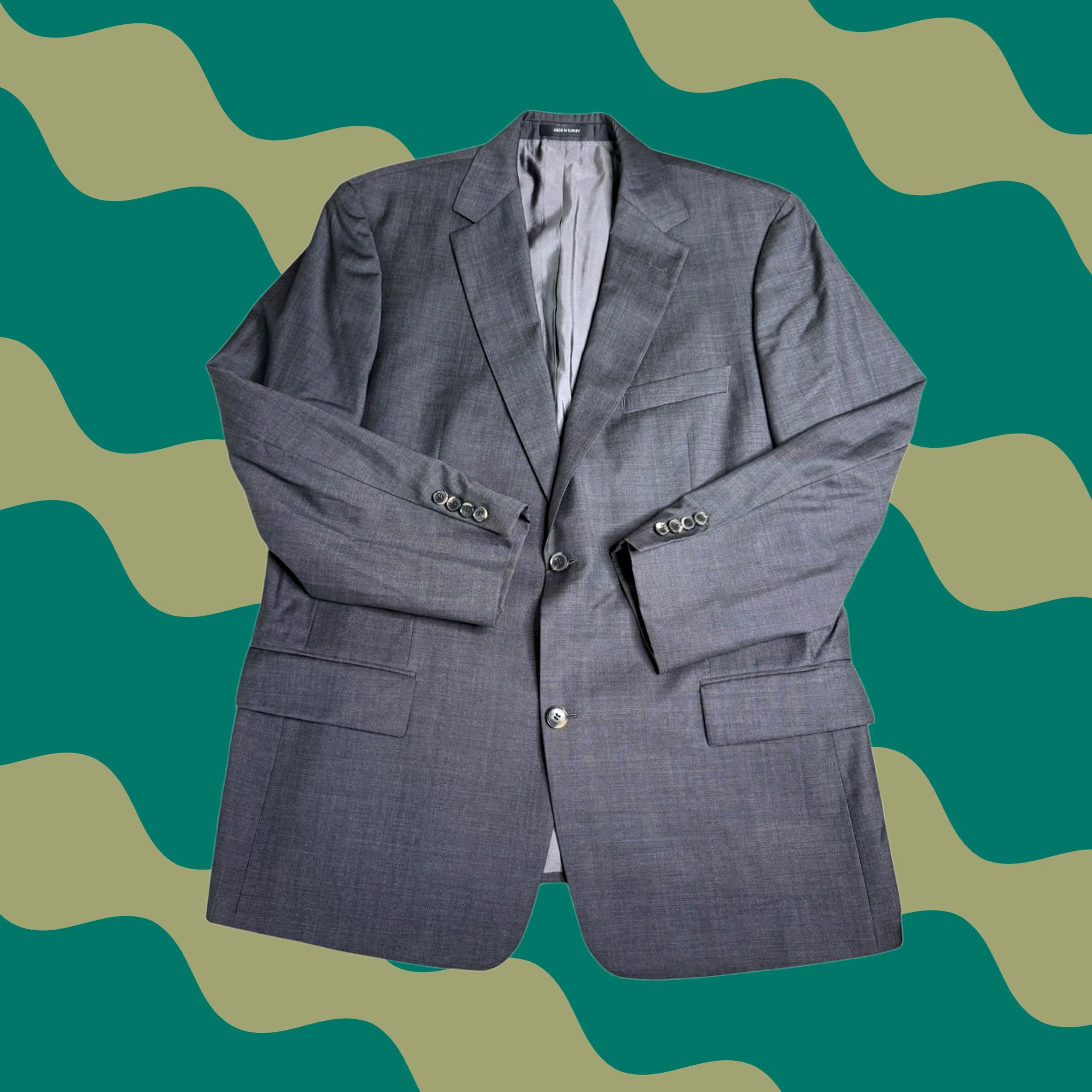 Hugo Boss Hugo Boss Gray Wool Blazer - Mens 46/L - Business Formal Jacket Size 46R - 1 Thumbnail