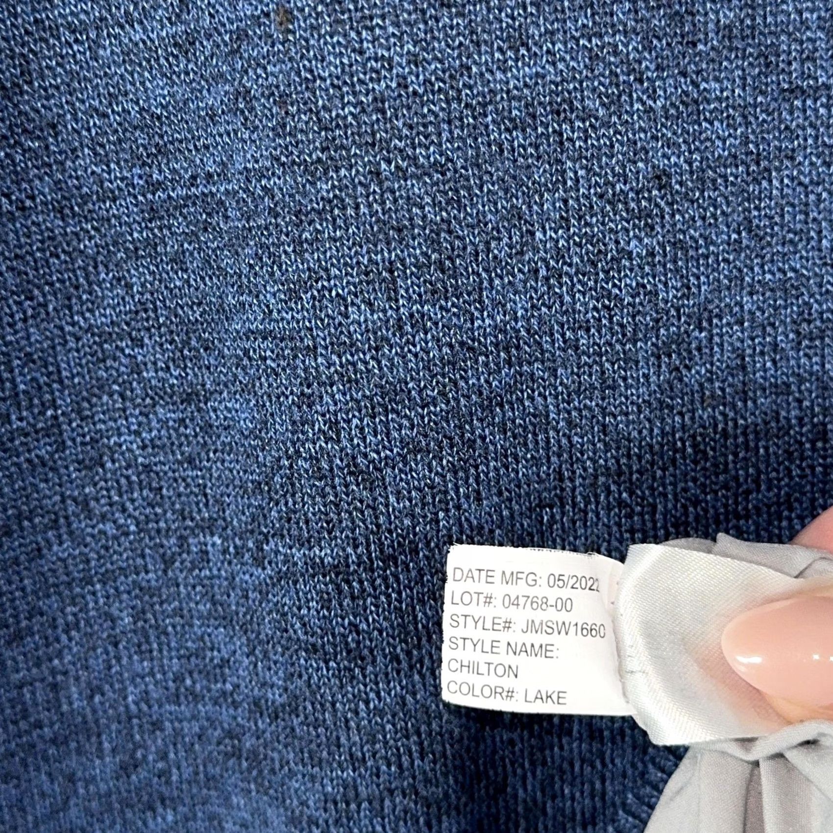 johnnie-O johnnie-O Chilton Merino Wool Pullover Crewneck Blue Lined Pockets Mens Large Size US L / EU 52-54 / 3 - 4 Thumbnail