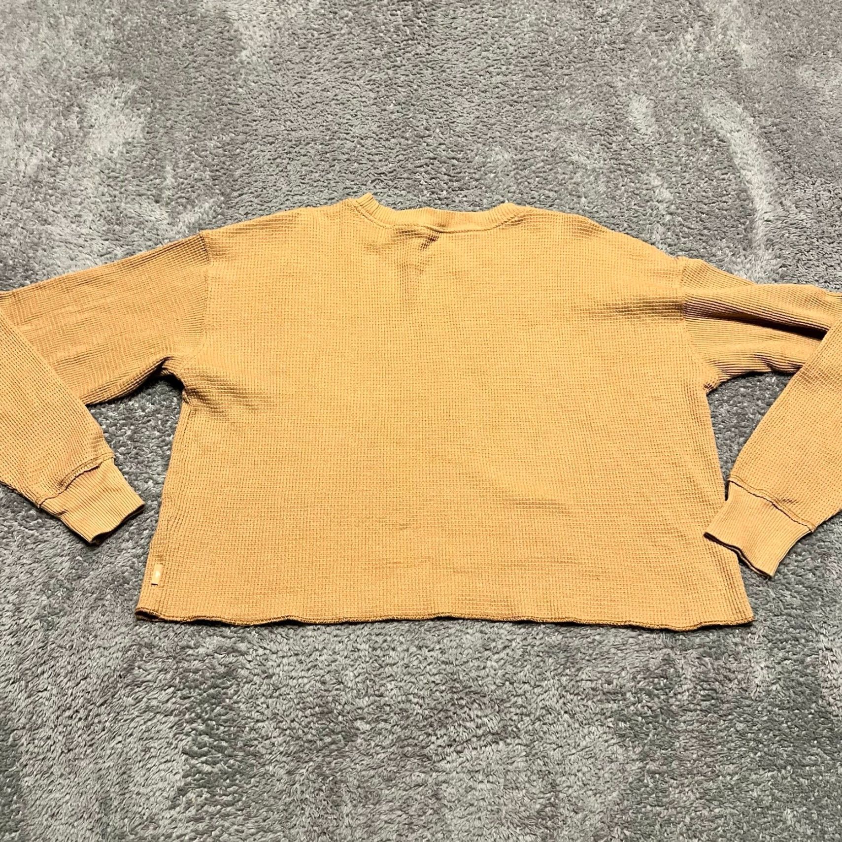 TNA TNA Waffle Knit Top Shirt Womens XS Oversized Cropped Basic Streetwear Brown XS Women Blouse Size XS / US 0-2 / IT 36-38 - 3 Thumbnail