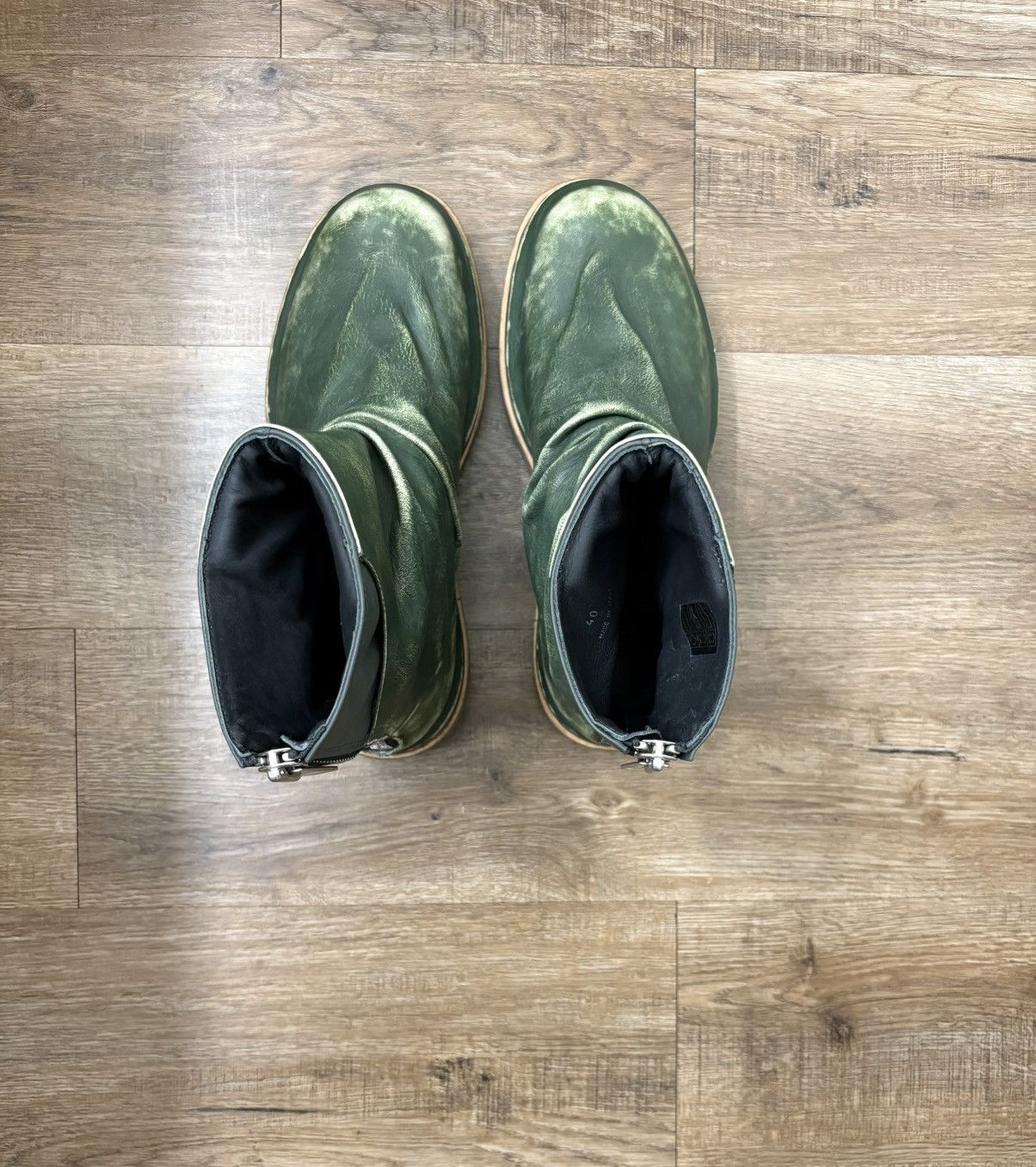 424 424 MARATHON BOOT DISTRESSED GREEN SIZE 40 (US 7) BRAND NEW Size US 7 / EU 40 - 6 Thumbnail