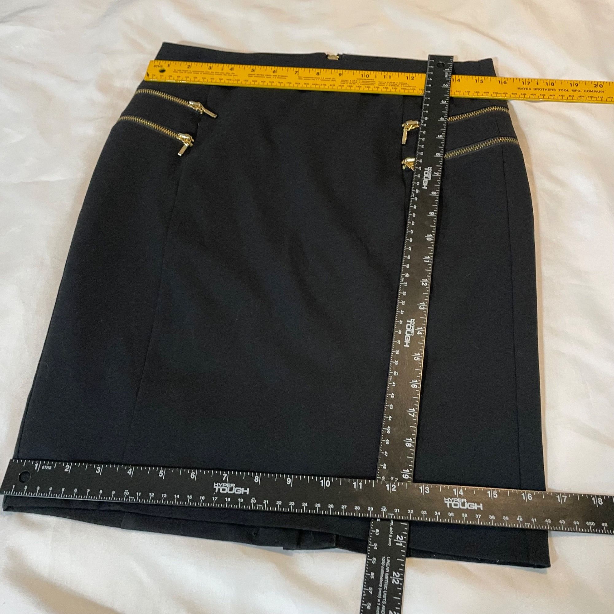 I.N.C INC International Concepts Black Skirt With Gold Zipper Acce Size 27" / US 4 / IT 40 - 4 Thumbnail
