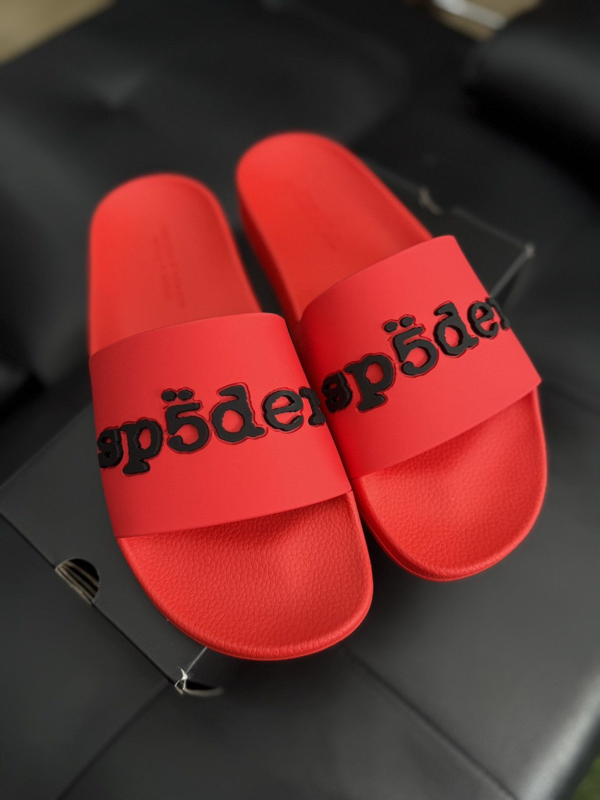 Sp5der Sp5der Red Slip On Rubber Slides Size (10) Brand New Size US 10 / EU 43 - 2 Thumbnail