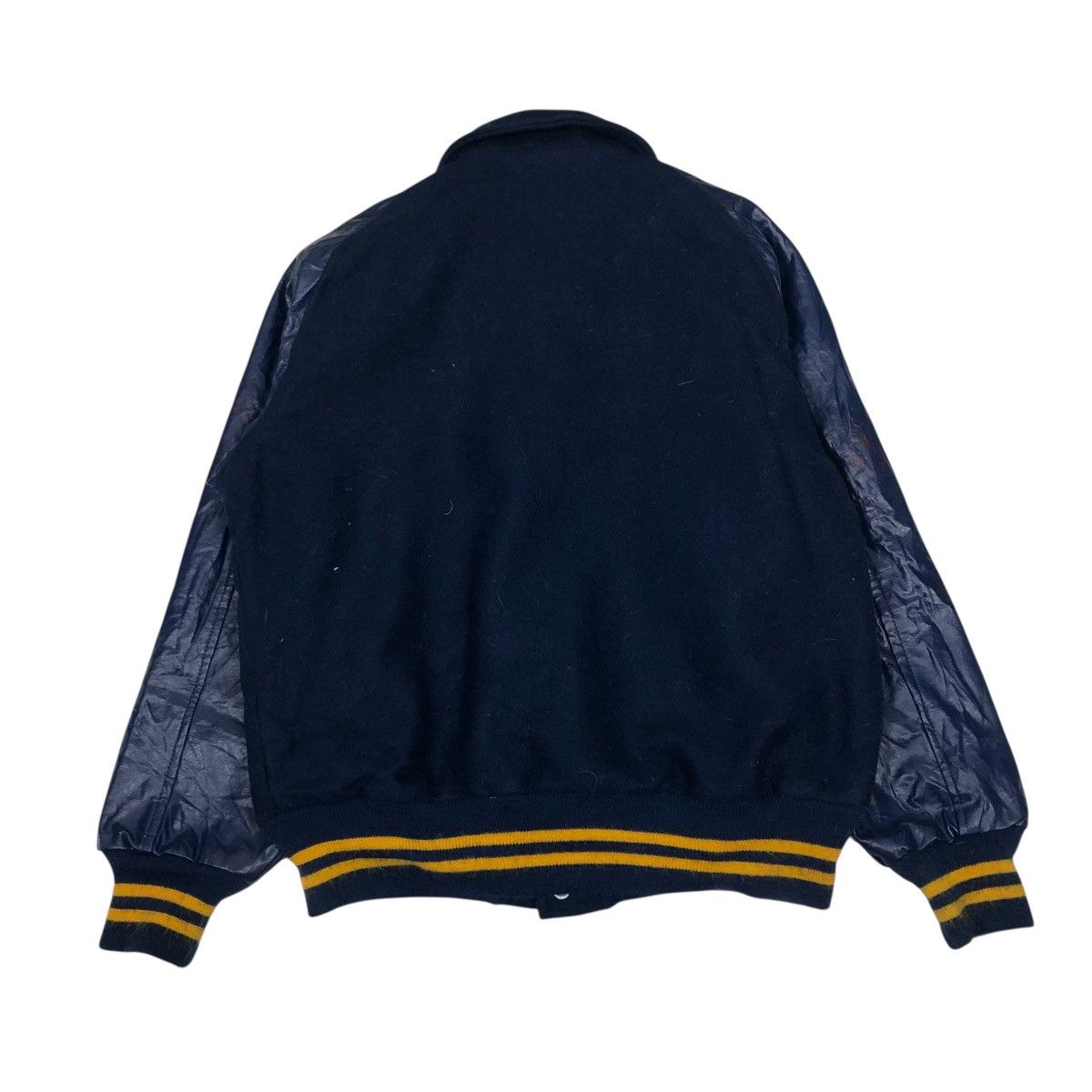 Vintage 🔥VINTAGE LEATHER VARSITY JACKET FAB KNIT USA Size US M / EU 48-50 / 2 - 2 Thumbnail