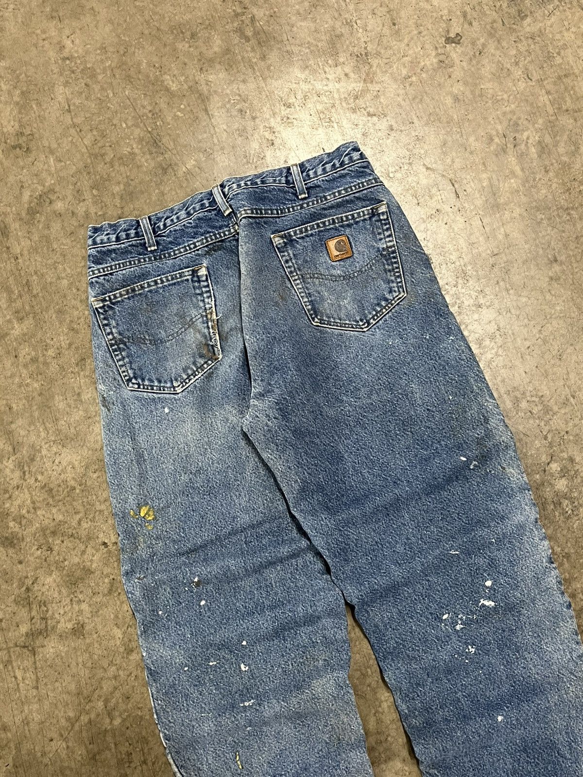 Carhartt × Vintage Carhartt thrashed and faded denim flannel lined pants skater Size US 34 / EU 50 - 3 Thumbnail