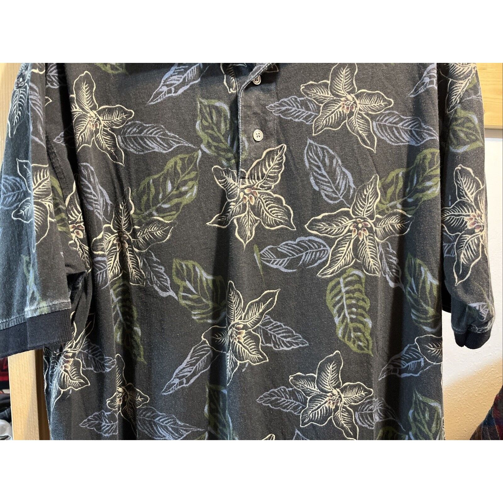Enro Vintage Enro Mens L Short Sleeve Golf Polo Shirt Gray Floral Size US L / EU 52-54 / 3 - 6 Thumbnail