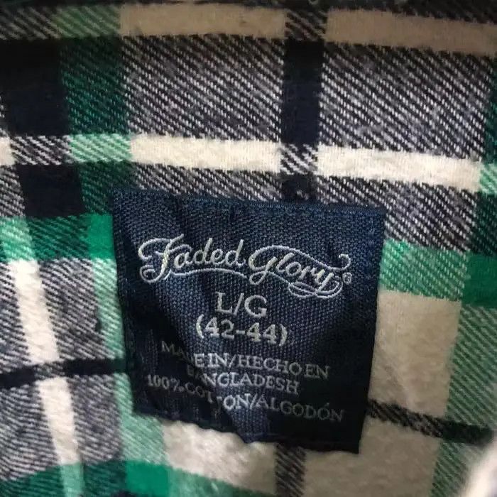 Vintage Faded Glory Plaid Tartan Flannel Shirt 👕 Size US L / EU 52-54 / 3 - 3 Thumbnail