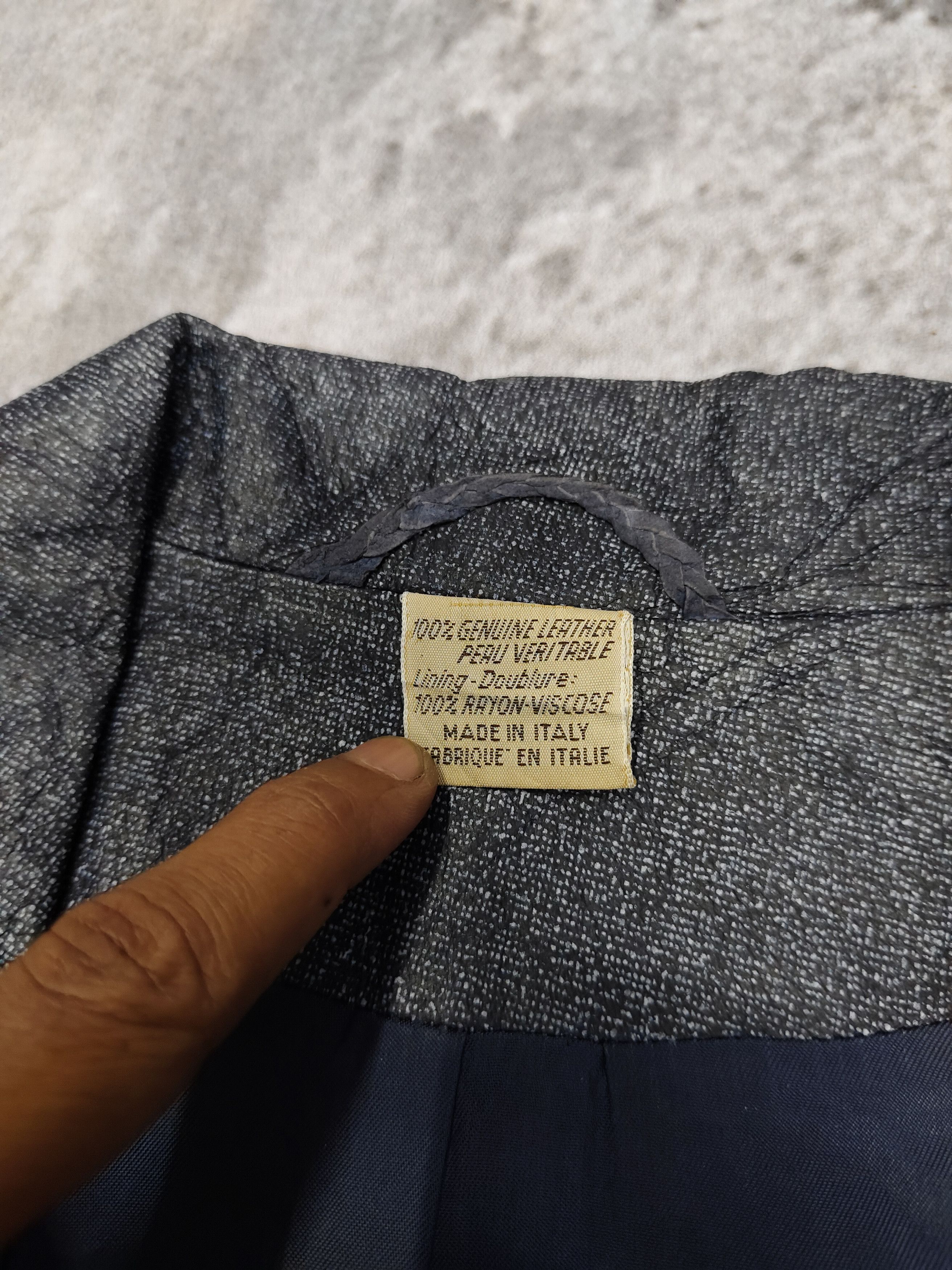 Marella 80s Marella 🇮🇹 Soft Leather Construction Denim Look Jacket Size L / US 10 / IT 46 - 5 Thumbnail