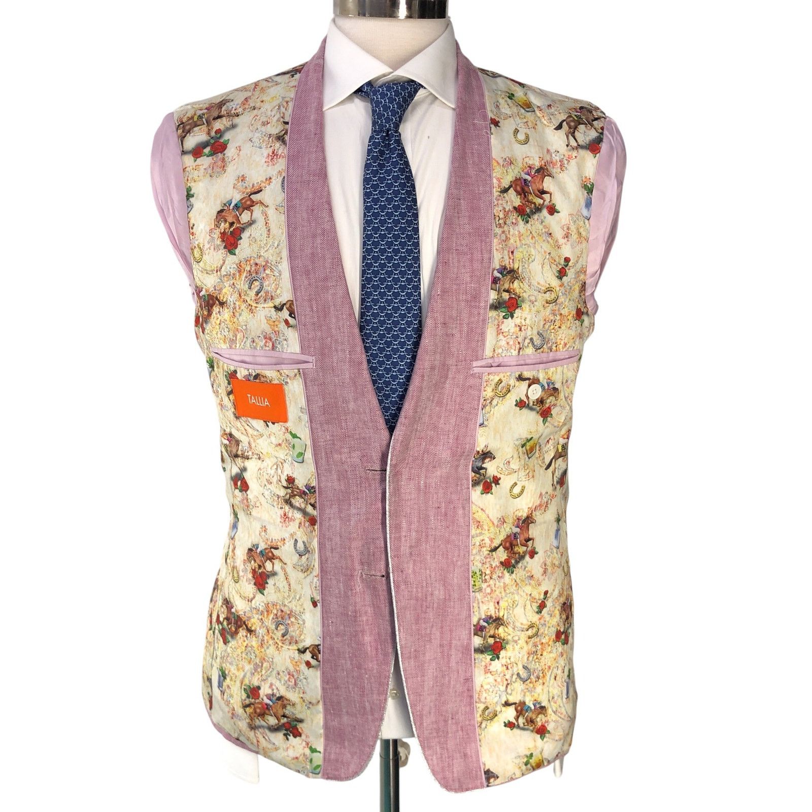 Tallia Tallia Size 38R Blazer Jacket Lavender Linen Kentucky Derby Size 38R - 14 Thumbnail