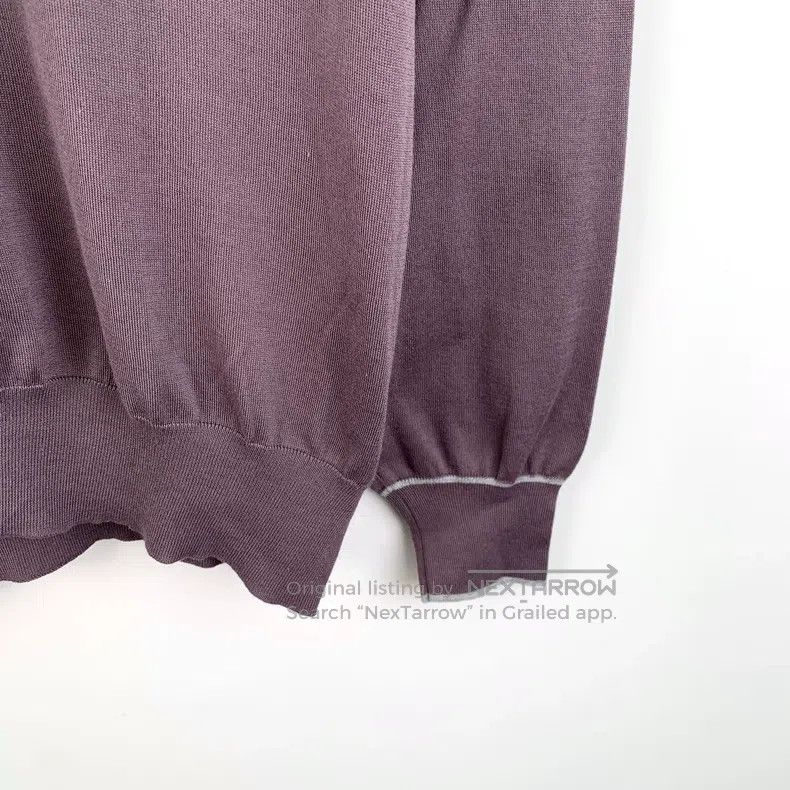Brunello Cucinelli Brunello Cucinelli Purple cotton V-neck long sleeve sweate Size US M / EU 48-50 / 2 - 4 Thumbnail