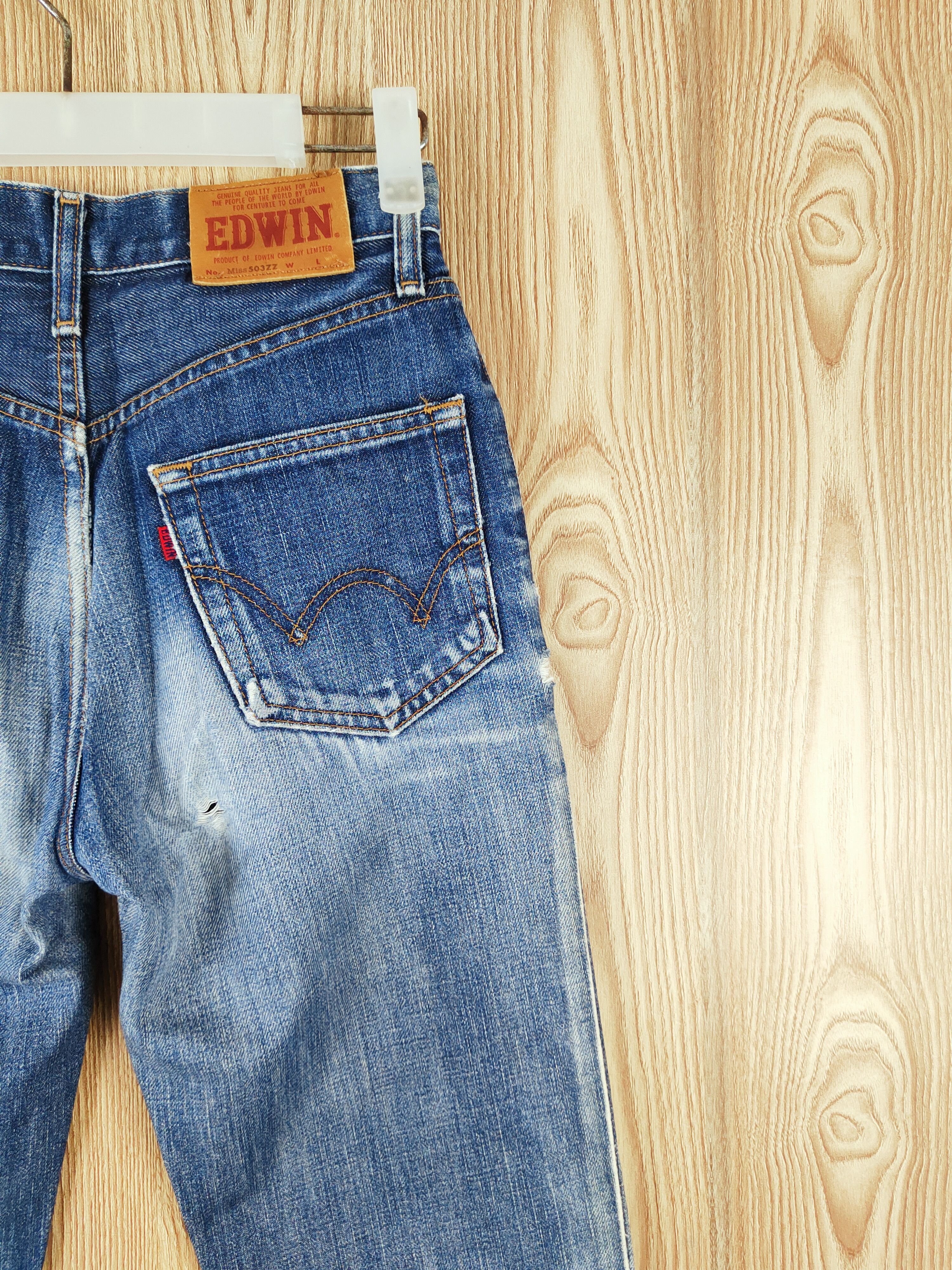 Edwin Edwin Blue Distressed Ripped Denim Jeans #W230 Size US 26 / EU 42 - 13 Thumbnail