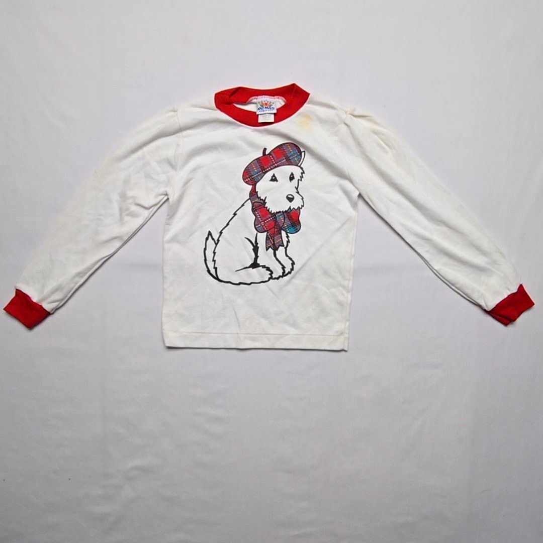 Vintage Vintage Dog Graphic Shirt Red Youth Kids White Large Tee 90s Size US L / EU 52-54 / 3 - 1 Thumbnail