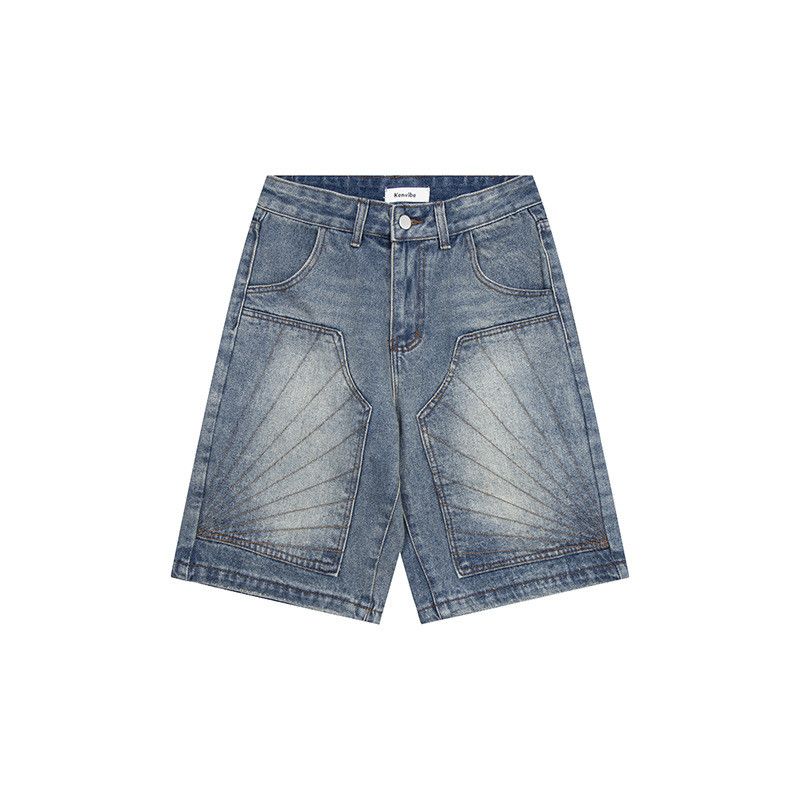 Japanese Brand American patchwork washed distressed workwear denim shorts Size US 32 / EU 48 - 1 Thumbnail