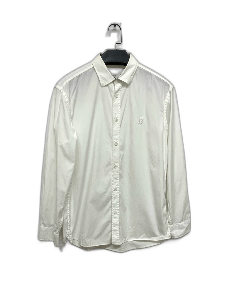 Burberry Burberry White TB Shirt Size L Size L / US 10 / IT 46 - 1 Thumbnail