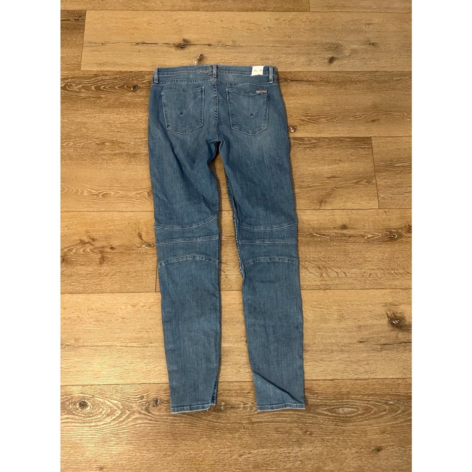 Hudson Hudson Womens Blue Denim Stark Moto Super Skinny Biker Jeans Size 29 Size 29" - 2 Thumbnail