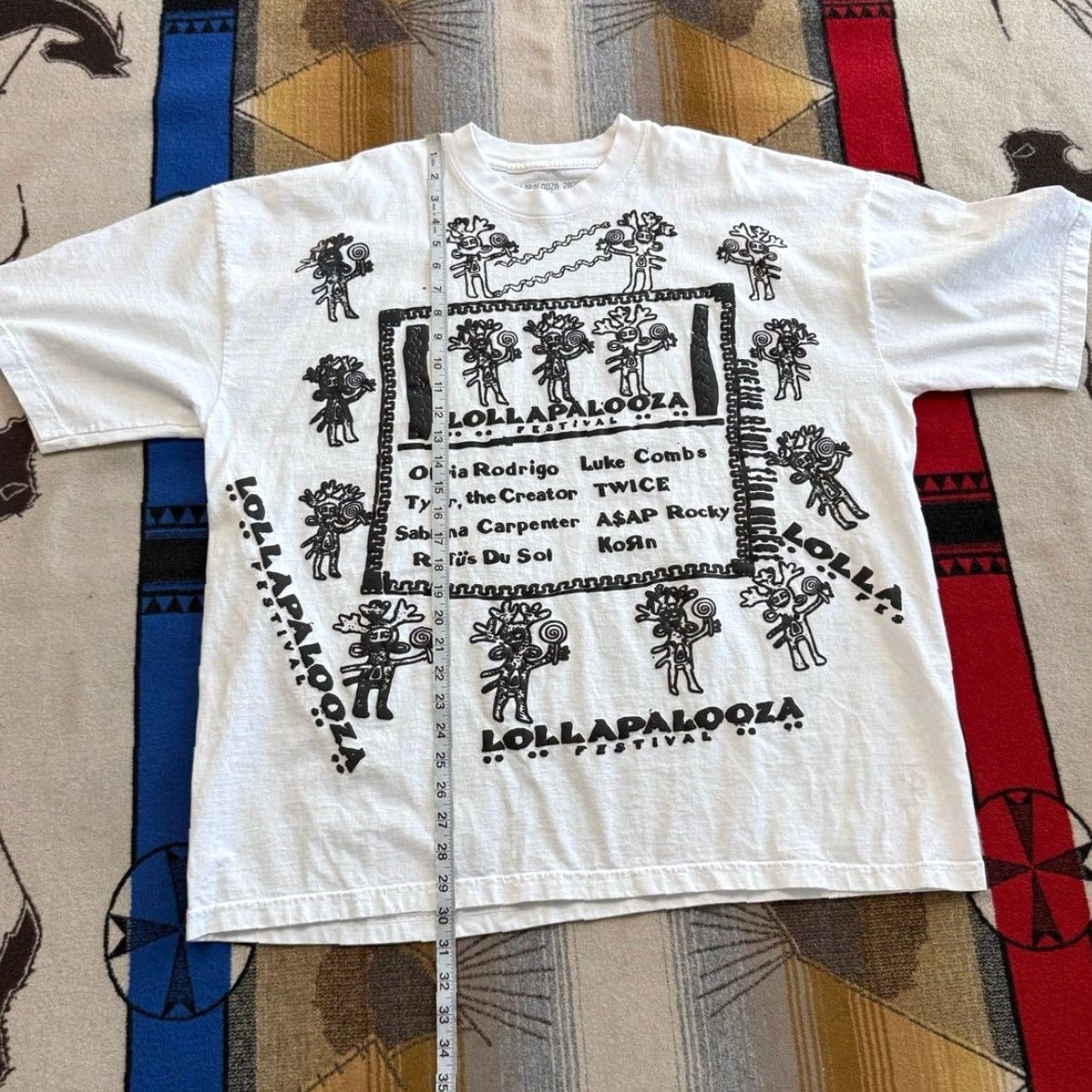 Market Lollapalooza 2025 Cactus Plant Flea Market Lineup T-Shirt 2XL White Men Short Sleeve Regular Solid Sabrina Carpenter Size US XXL / EU 58 / 5 - 7 Thumbnail
