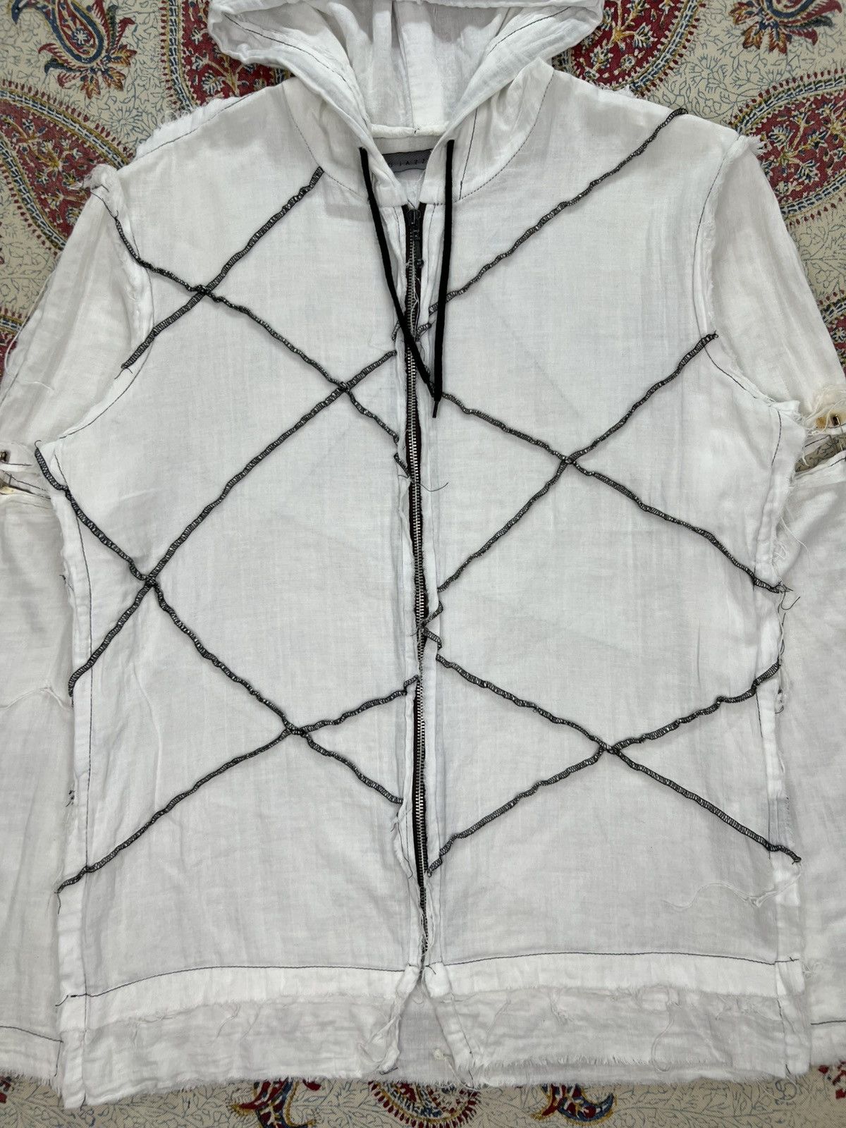 Seditionaries Vintage Acid Jazz Men Distressed Pin Zip Ups Hoodie Size US S / EU 44-46 / 1 - 5 Thumbnail