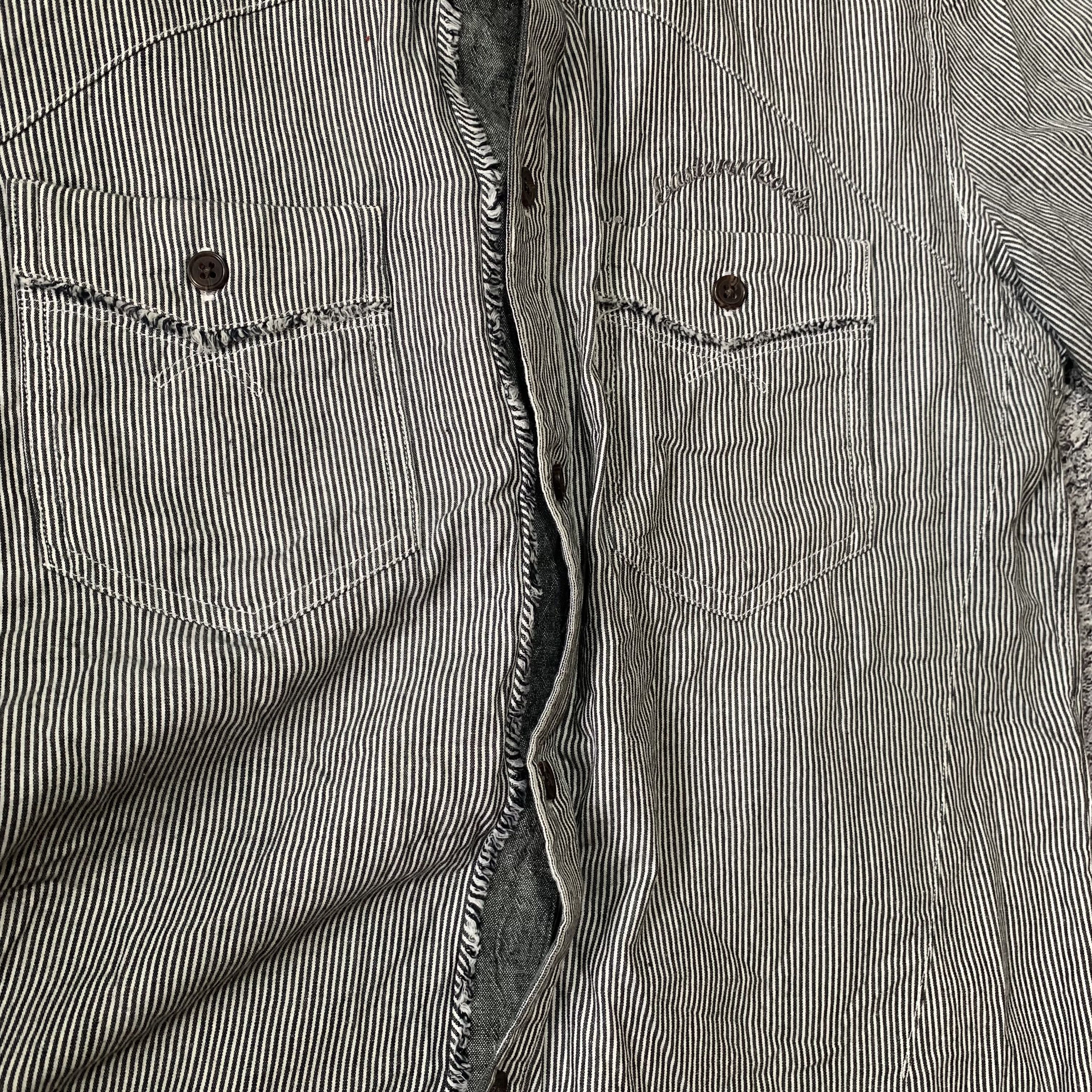 PPFM 2000s PPFM Japanese Poem Stripe Hickory Work Pocket Shirt Size US M / EU 48-50 / 2 - 4 Thumbnail