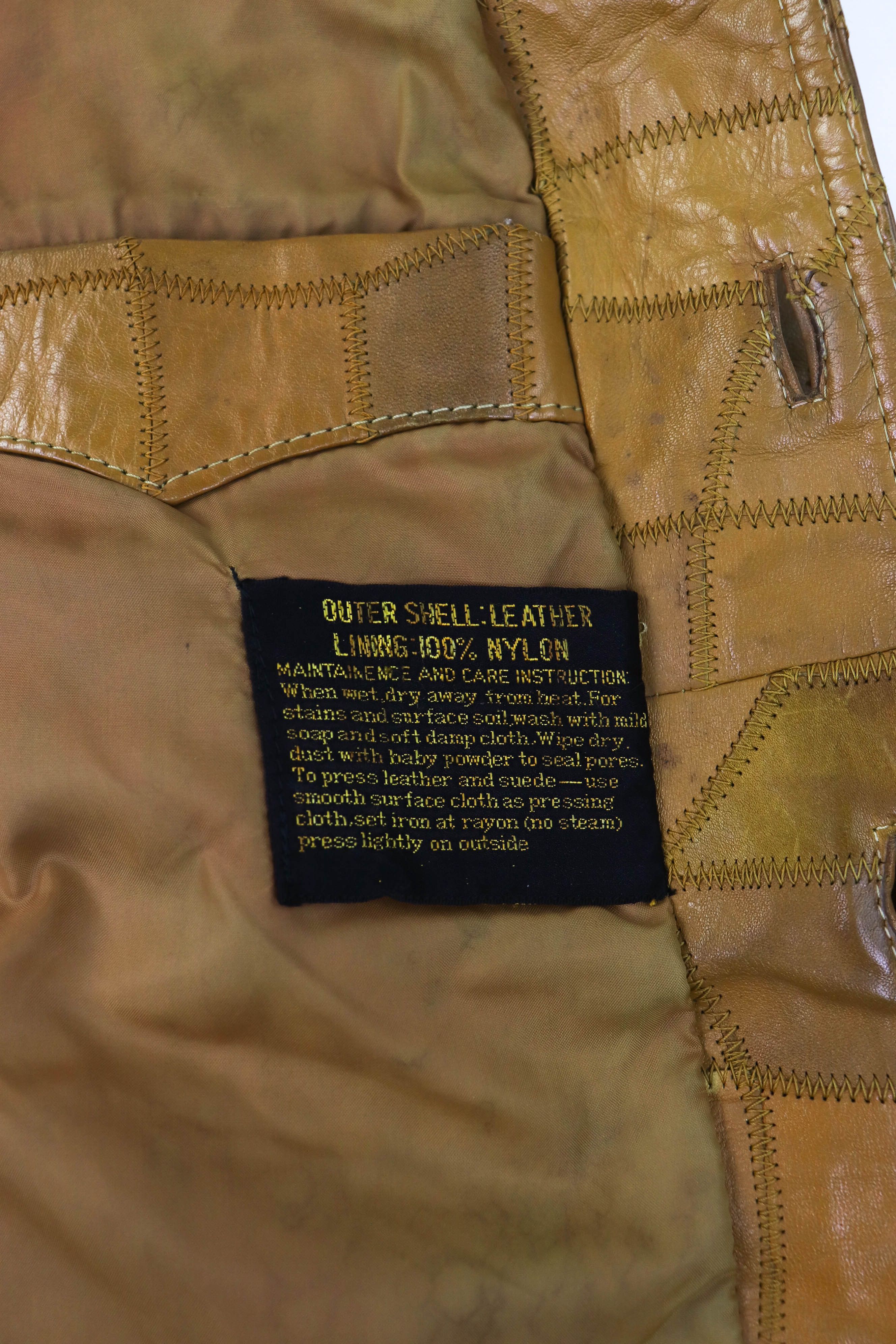 Vintage 70-80s Vintage Korean Caramel Tan Patchwork Leather Jacket Size US L / EU 52-54 / 3 - 20 Thumbnail