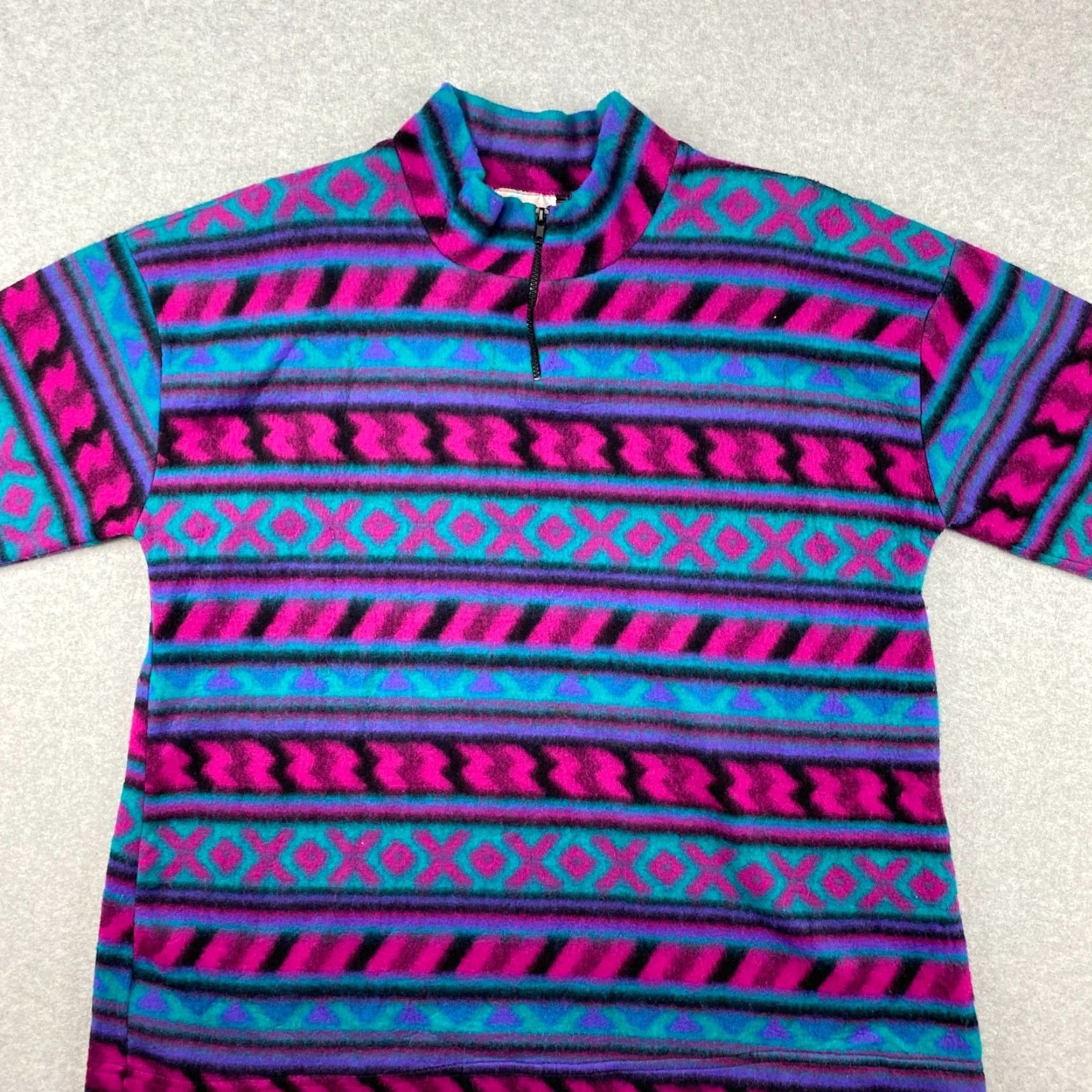 Vintage VINTAGE CR & Me Sweater Women 2XL Aztec Geometric 1/4 Zip Shoulder Pads USA Made Size XXL / US 16-18 / IT 52-54 - 2 Thumbnail