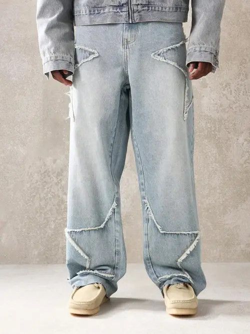 Vintage Loose fit Denim Jeans Distressed Design Size US 32 / EU 48 - 4 Thumbnail