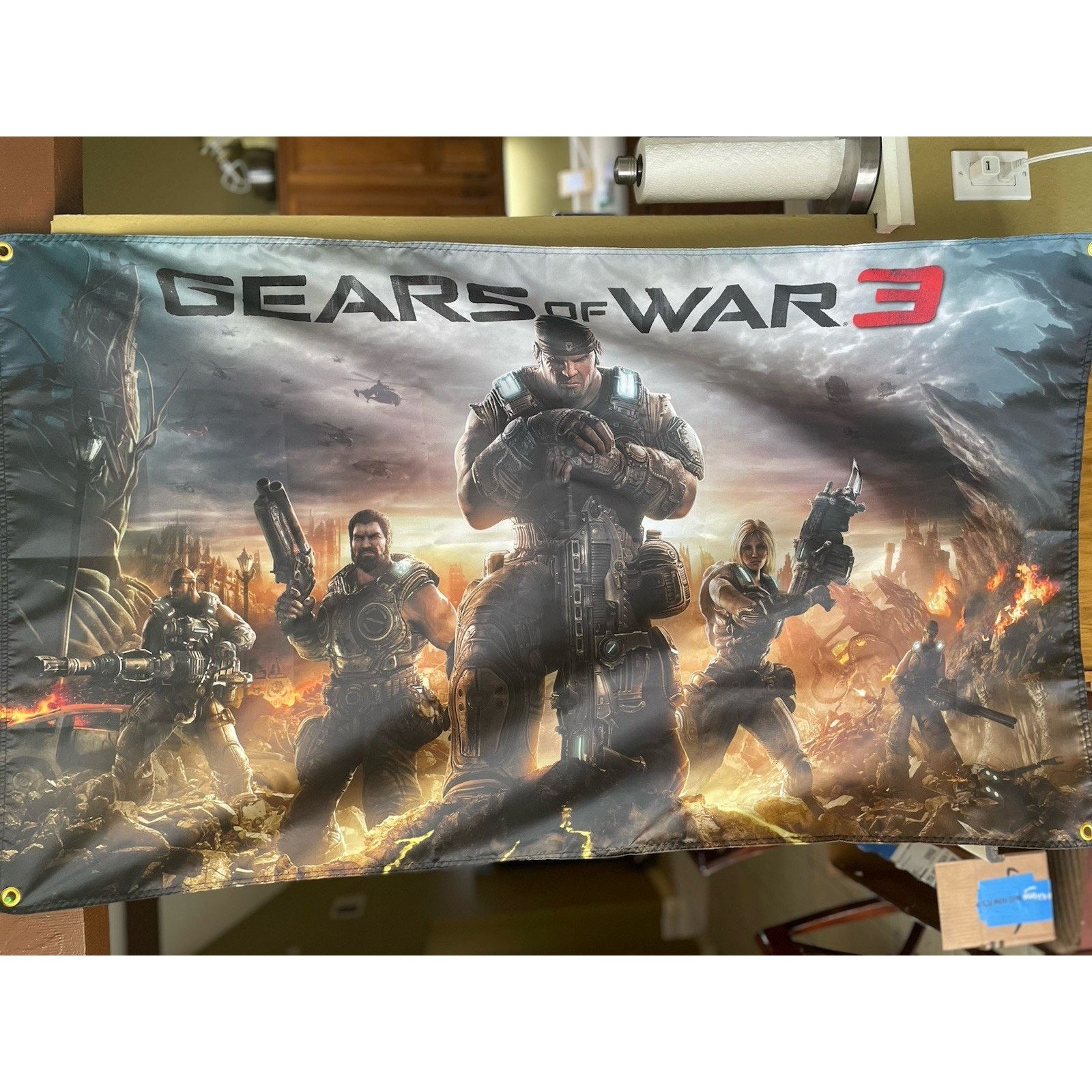 Microsoft Gears Of War 3 5ft Flag Microsoft XBOX 360 2011 Poster GOW Size ONE SIZE - 1 Thumbnail
