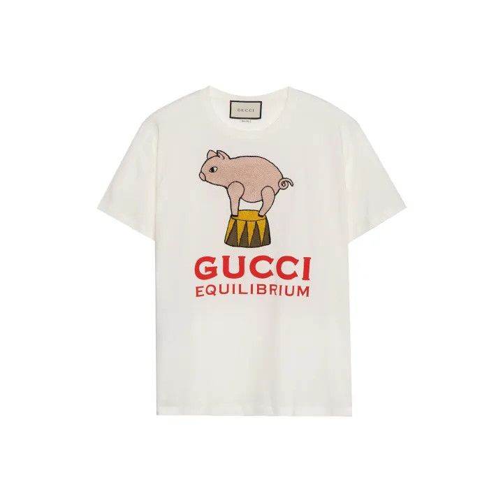 Gucci Gucci Pig Print Crew Neck T-Shirt Size XS / US 0-2 / IT 36-38 - 1 Thumbnail
