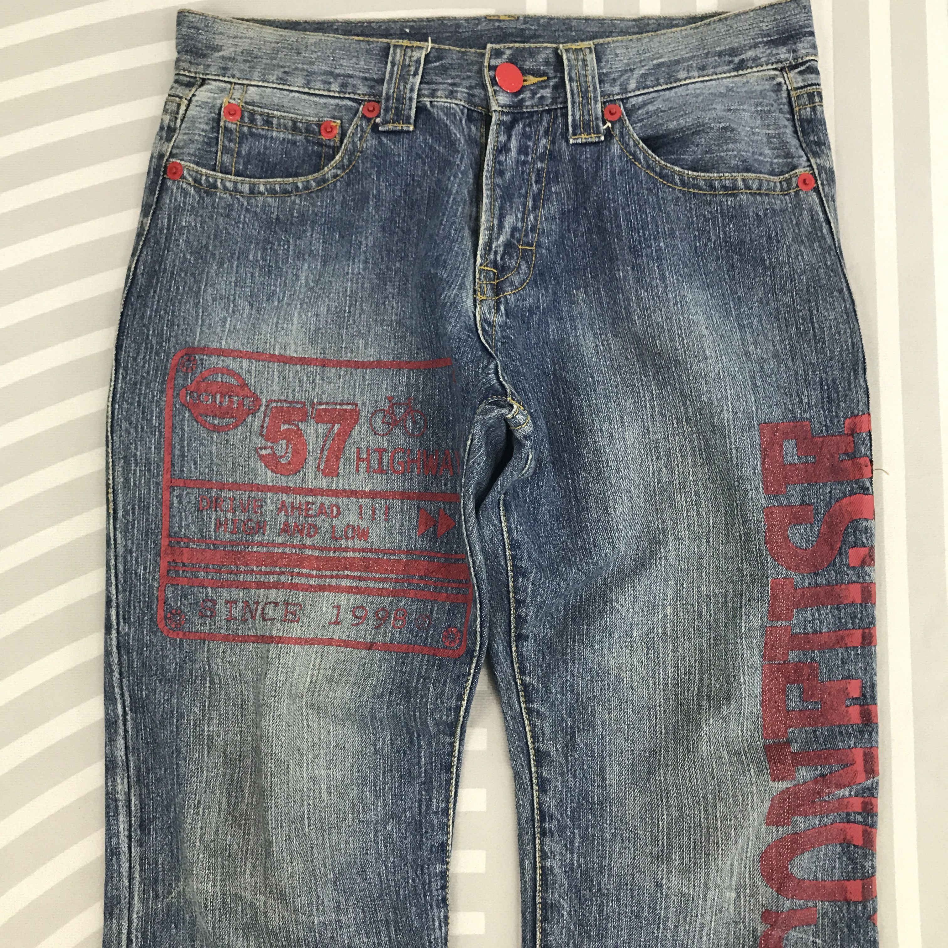 Japanese Brand × Vintage Vintage Route 57 Highway Denim Japan style denim pants Size US 32 / EU 48 - 2 Thumbnail