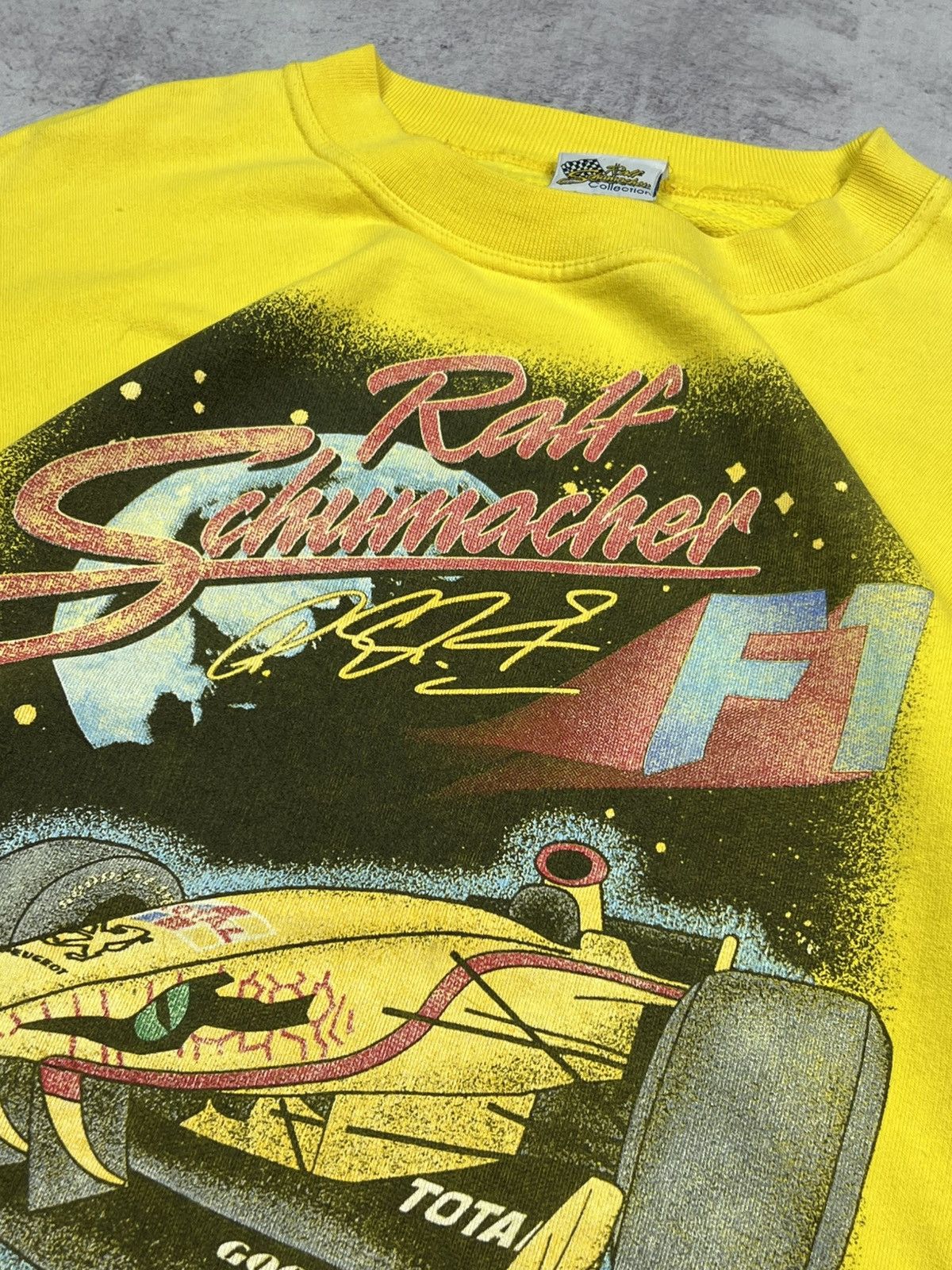 Formula 1 Vintage 1997 Ralf Schumacher Jordan F1 Sweatshirt Yellow Size US XL / EU 56 / 4 - 6 Thumbnail