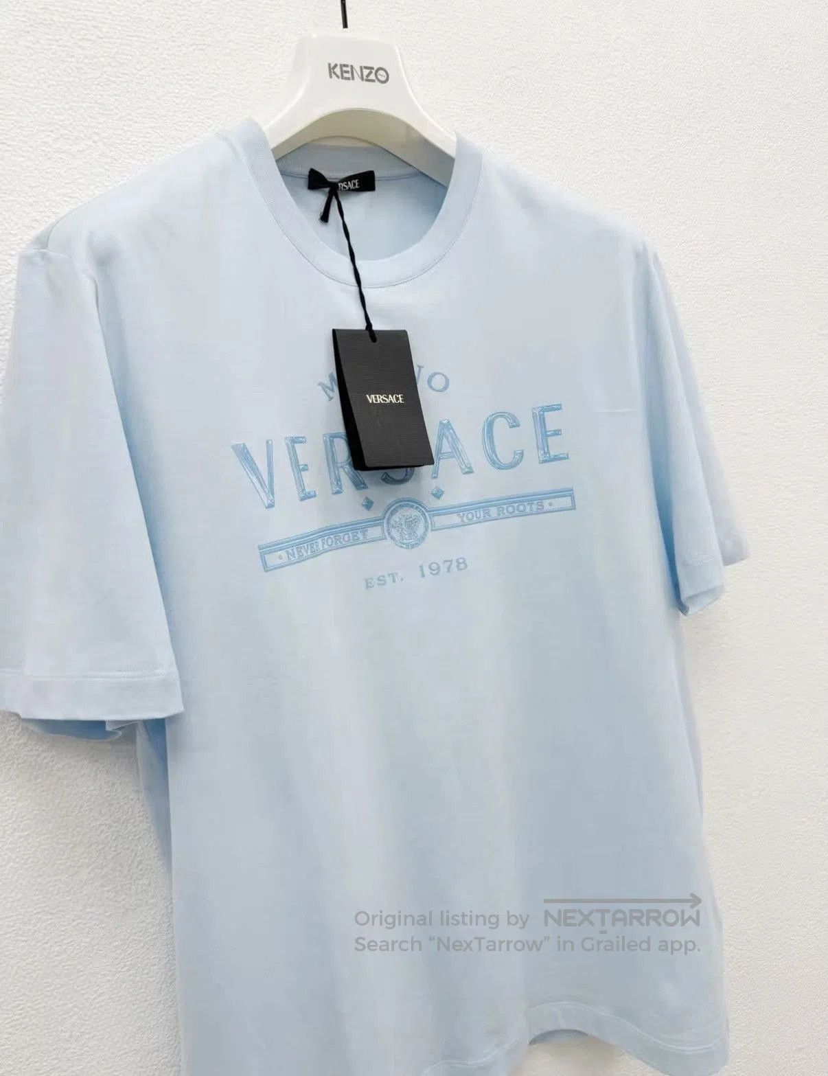 Versace Blue Short Sleeve Graphic Print T-Shirt. Size US L / EU 52-54 / 3 - 2 Thumbnail