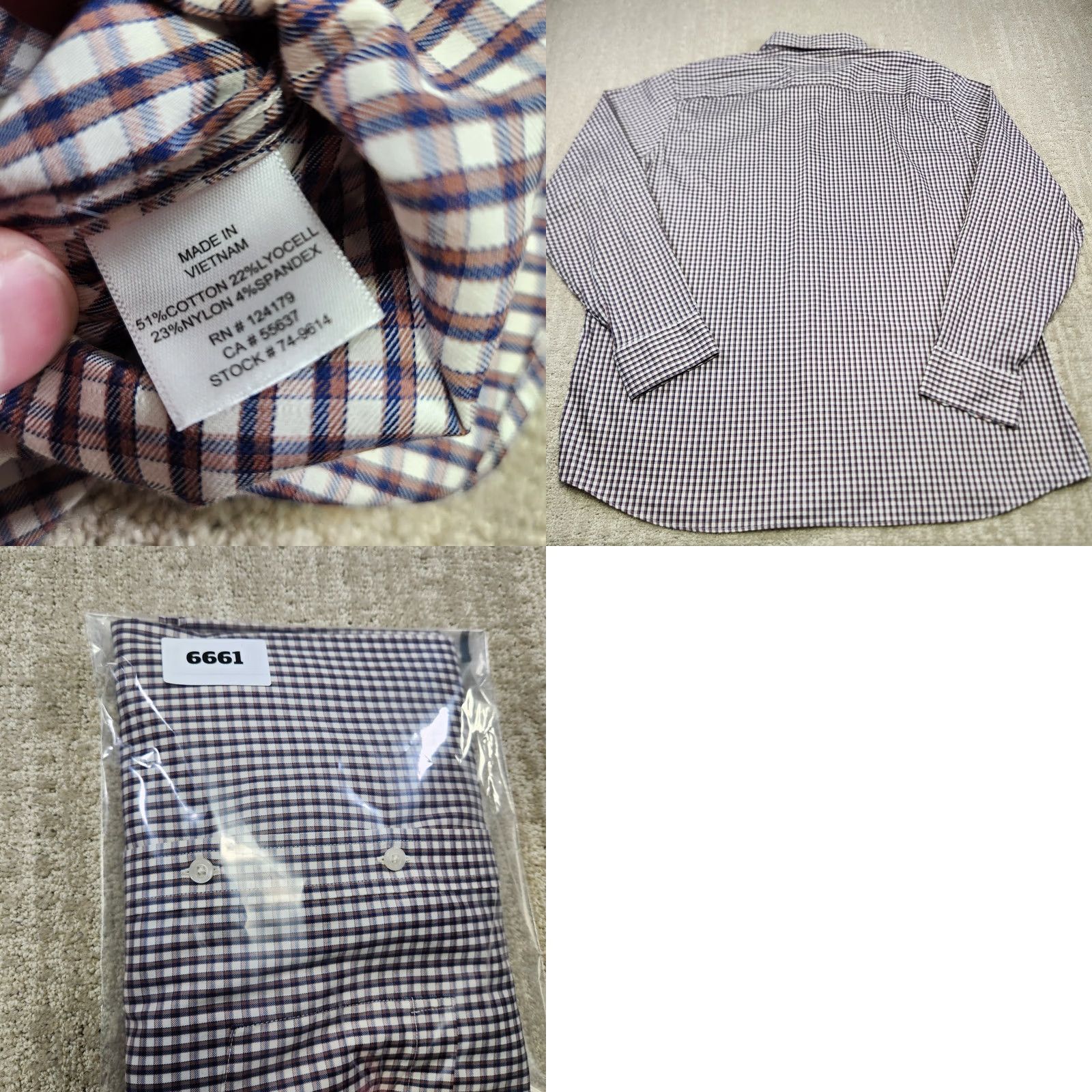 Johnston & Murphy Johnston And Murphy Shirt Men XL Performance Button Gingham Check Flip Cuff Multicolor Size US XL / EU 56 / 4 - 8 Thumbnail