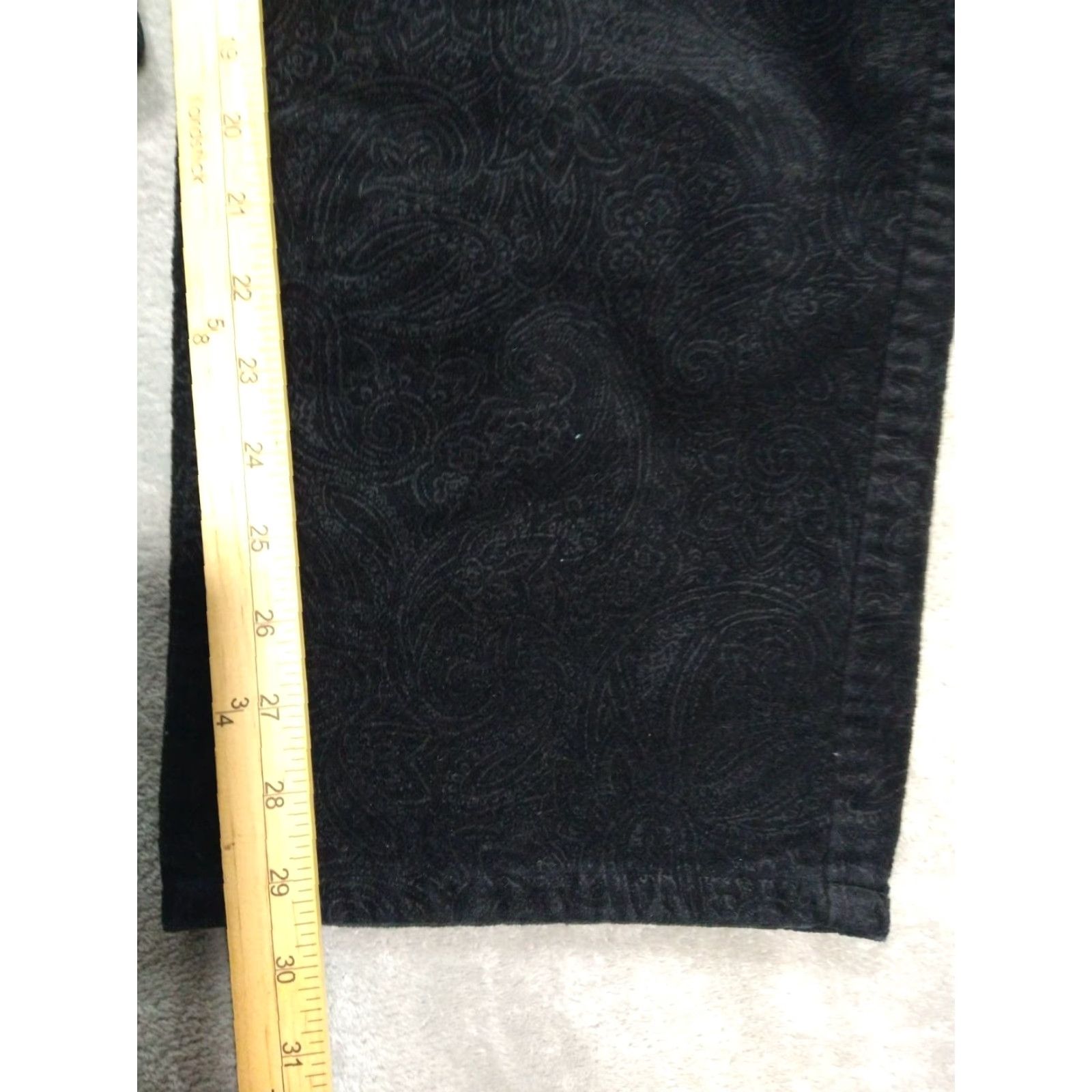 Ralph Lauren Ralph Lauren Pants Womens 20 Black Paisley Corduroy Straight Leg High Rise Chino 20W Boyfriend? Womens. Size 42" / US 20 - 5 Thumbnail