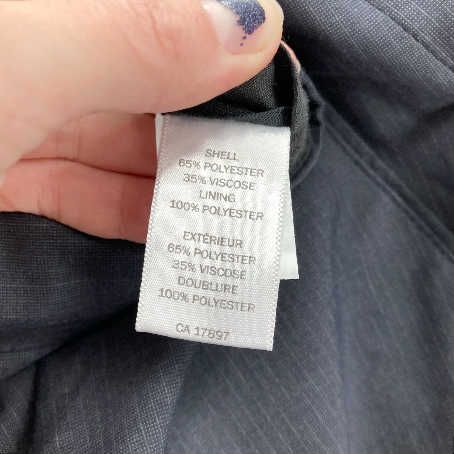 Banana Republic Banana Republic Dress Pants Mens 34x30 Navy Heather Pinstripe Flat Front Lined Size US 34 / EU 50 - 6 Thumbnail