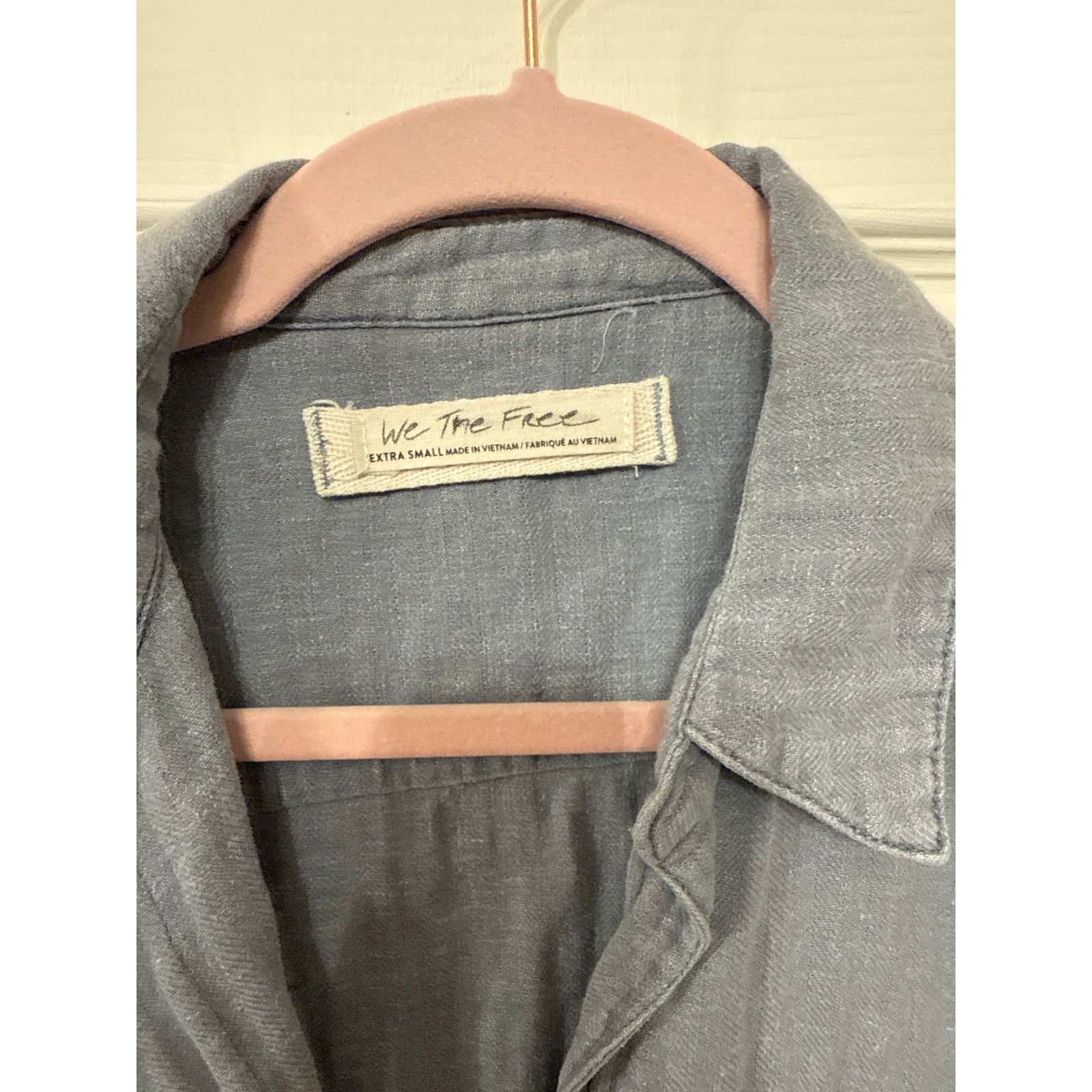 Free People We the Free Just Say When Blue Linen Blend Tunic Top, XS Size XS / US 0-2 / IT 36-38 - 4 Thumbnail