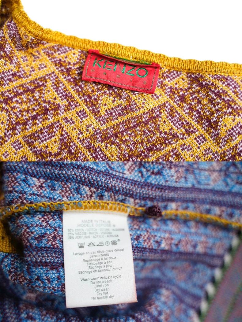 Kenzo KENZO Ethnic patchwork knit sweater Size M / US 6-8 / IT 42-44 - 8 Thumbnail