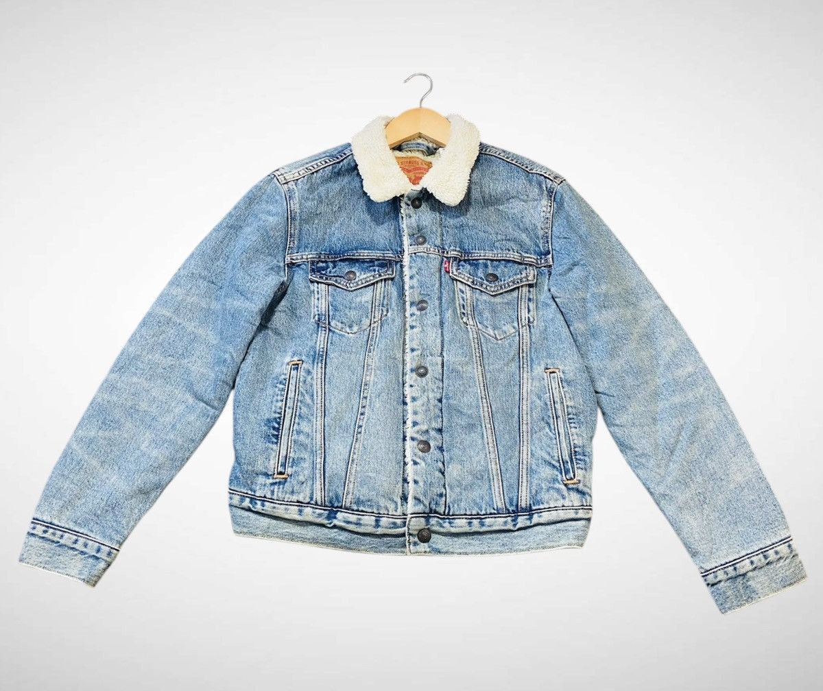 Levi's Levis Sherpa Lined Snap Button Trucker Jacket Size US S / EU 44-46 / 1 - 3 Thumbnail