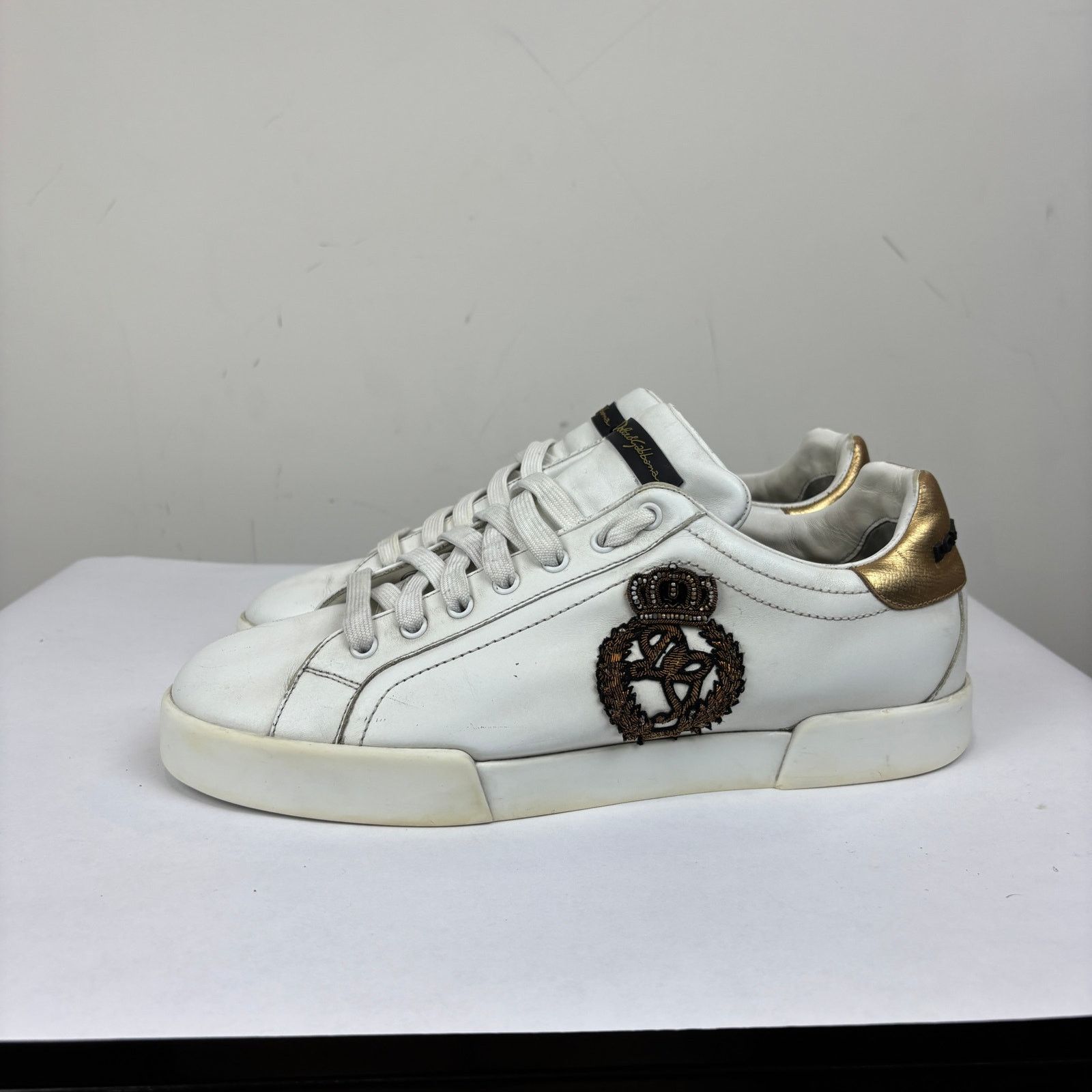Dolce & Gabbana Dolce & Gabbana Portofino Crown Patch Leather Sneakers 9 Size US 9 / EU 42 - 5 Thumbnail