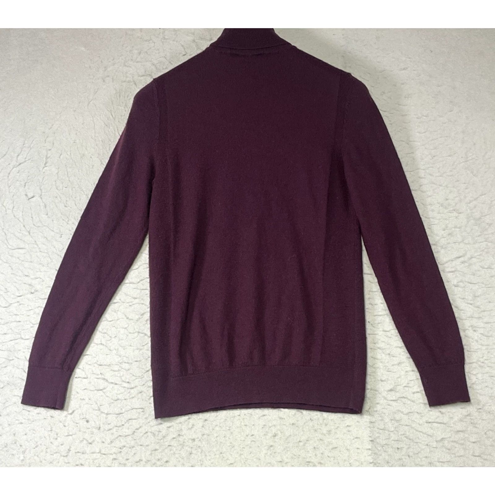 Express Express Men's Small Burgundy Merino Wool Sweater Long Sleeve Crew Neck Pullover Size US S / EU 44-46 / 1 - 2 Thumbnail