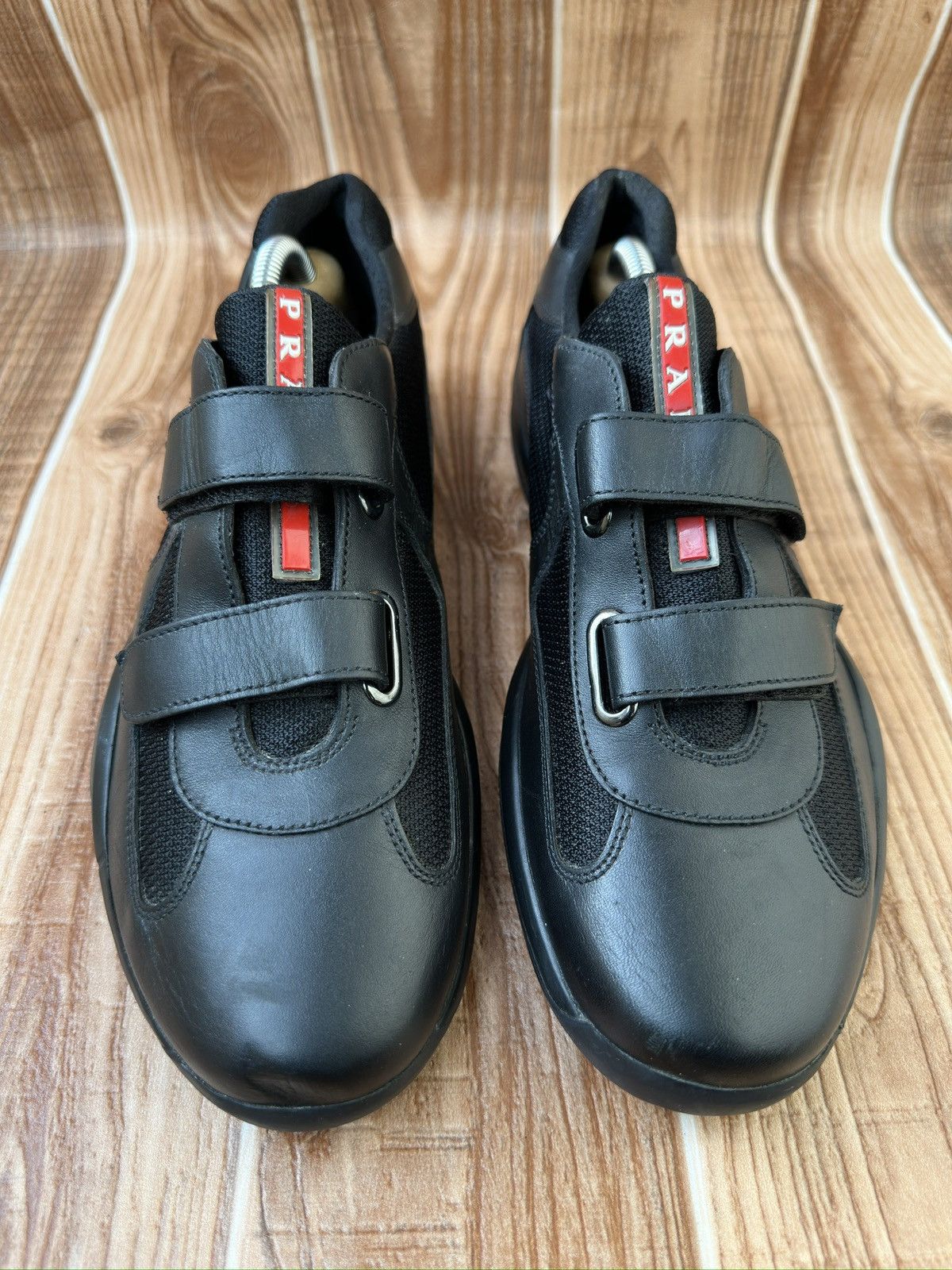 Prada Prada Americas Cup Velcro Straps Red Tab Leather Sneaks Size US 7.5 / EU 40-41 - 4 Thumbnail