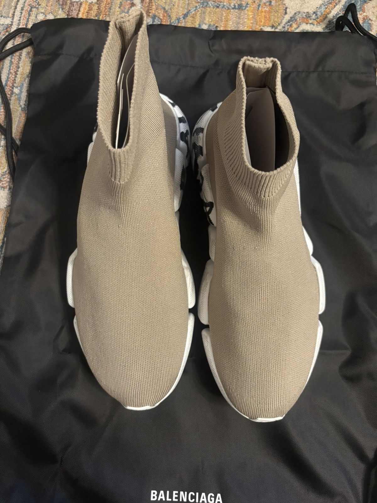 Balenciaga Speed 2.0 Graffiti_ Rec Knit Graffati Sole Dietro Size US 10 / EU 43 - 4 Thumbnail