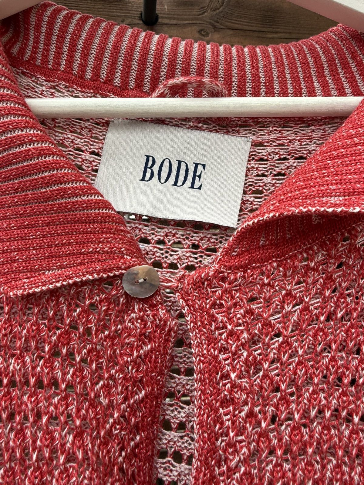 Bode BODE Duotone Lace Shirt - Red - great condition Size US M / EU 48-50 / 2 - 5 Thumbnail