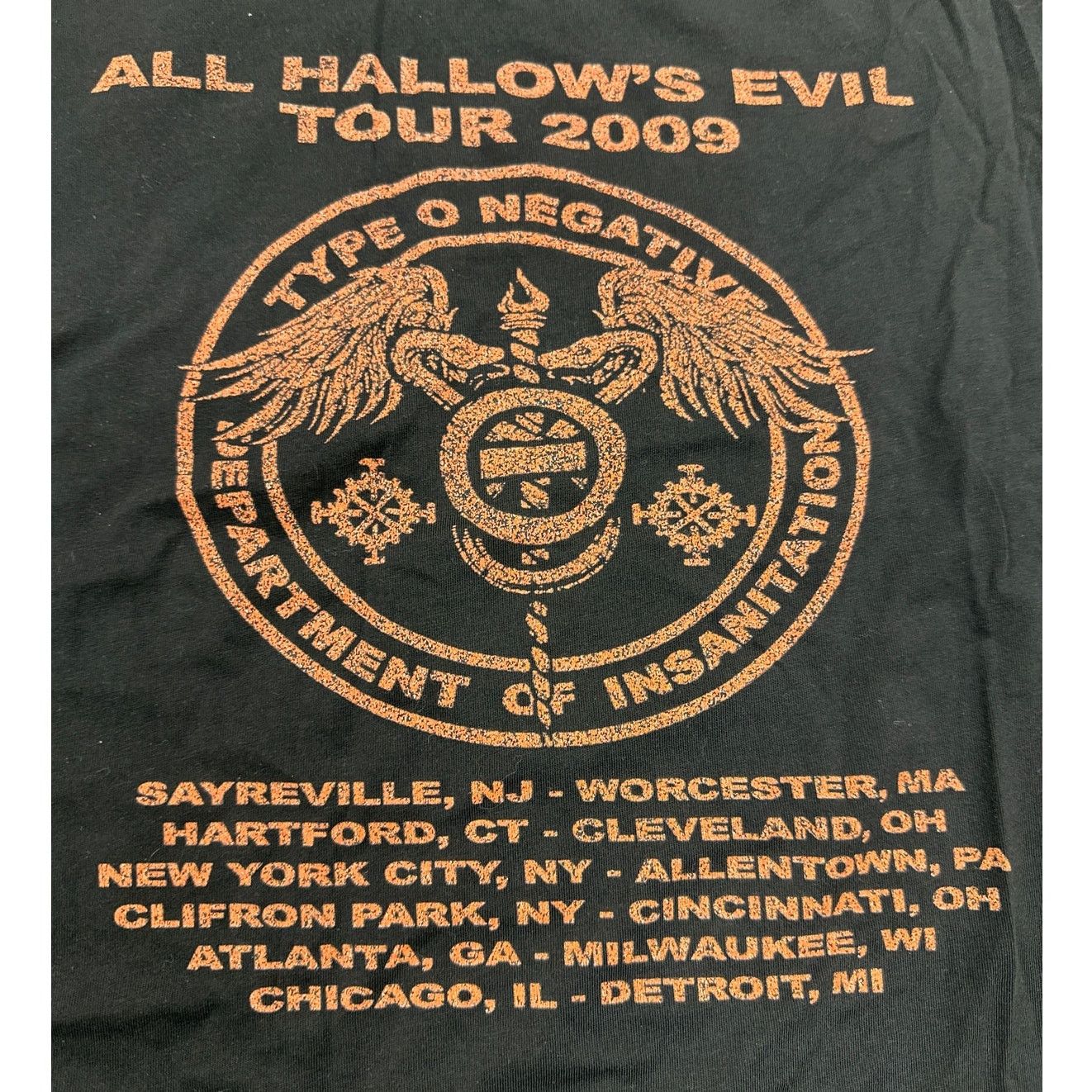 Type O Negative All Hallow’s Evil Tour 2009 Tee M