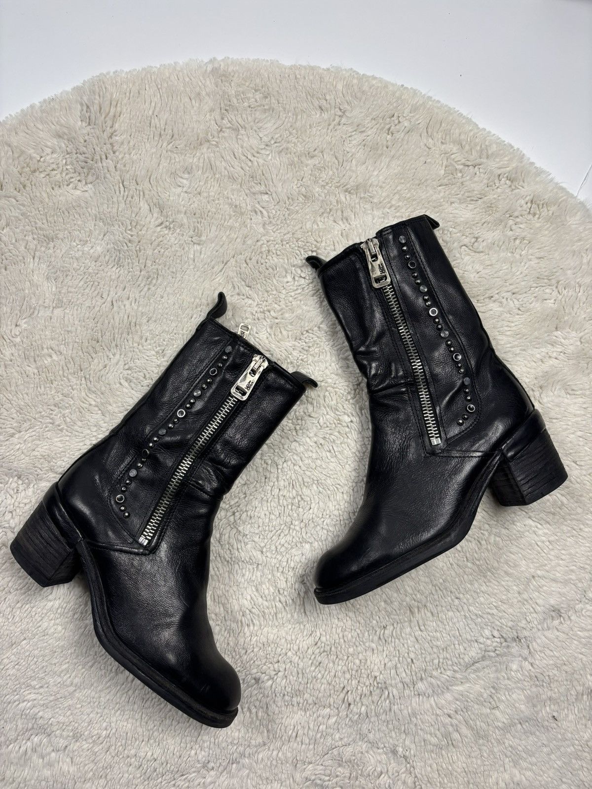 A.S.98 A.S.98 Jamal Black Leather Moto Ankle Women’s Boots Size US 8 / IT 38 - 1 Thumbnail