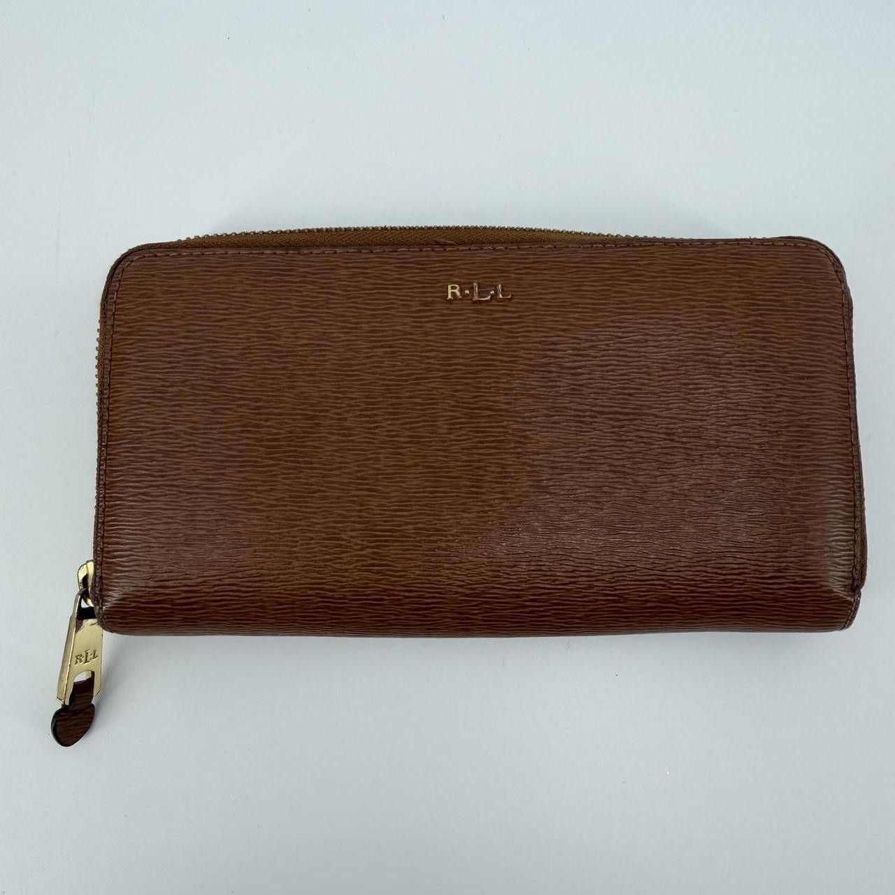 Polo Ralph Lauren Lauren Ralph Lauren Brown Textured Leather Zip Around Wallet Size ONE SIZE - 1 Thumbnail