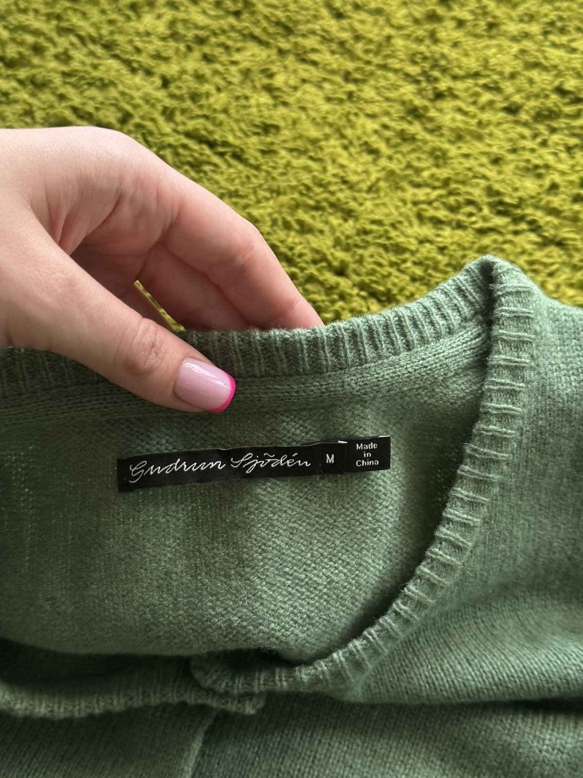 Designer Gudrun Sjoden avant Garde 100% wool cardigan sweater Size M / US 6-8 / IT 42-44 - 2 Thumbnail