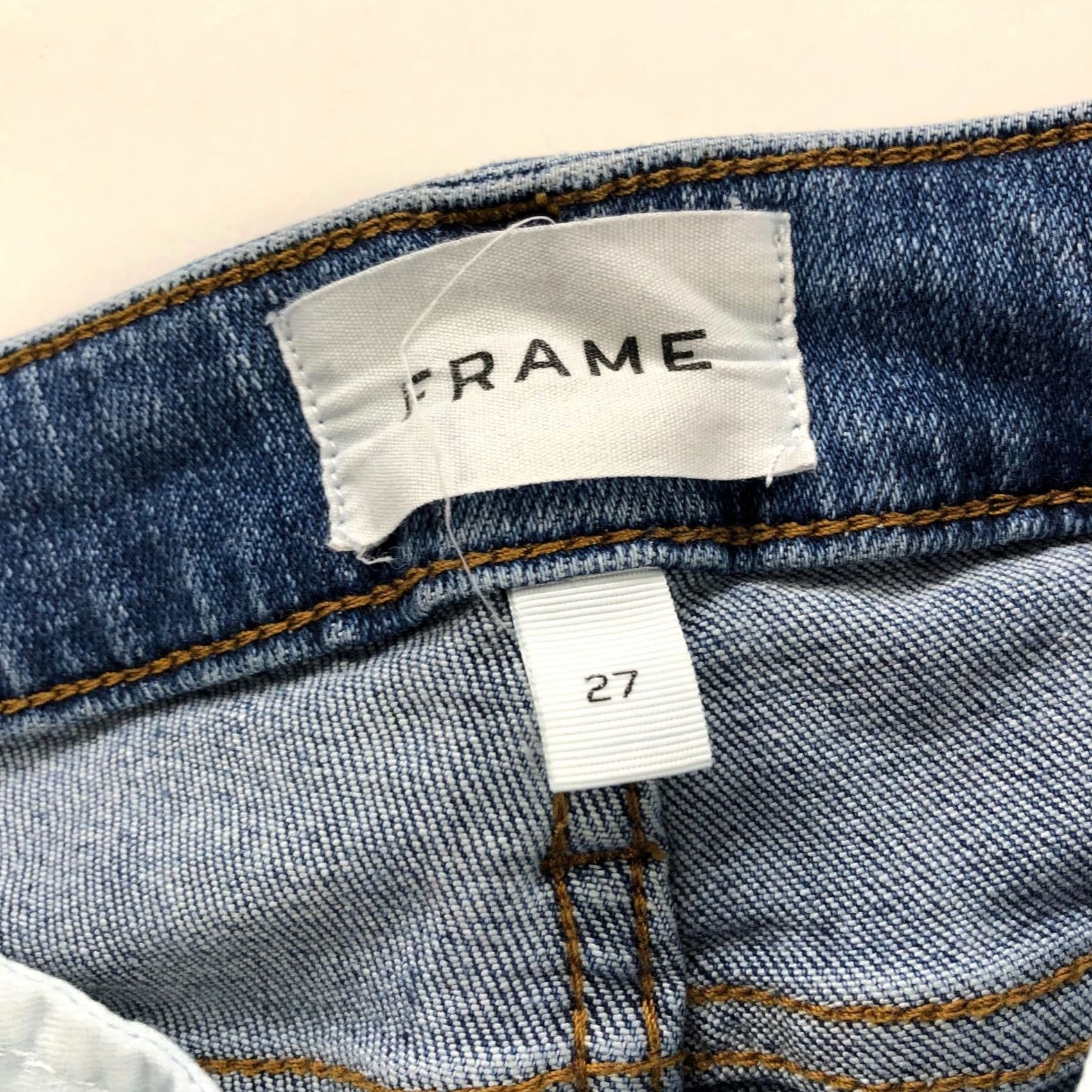 Frame FRAME Jeans Womens 27 Blue Crop Mini Boot Fits 26W 26L Mid Rise Denim Cutoff HRJ Size 27" / US 4 / IT 40 - 7 Thumbnail